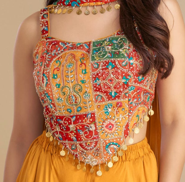 Punjabi Suit For Women Wedding Party Wear Indian Outfits Orange Lehenga Suits