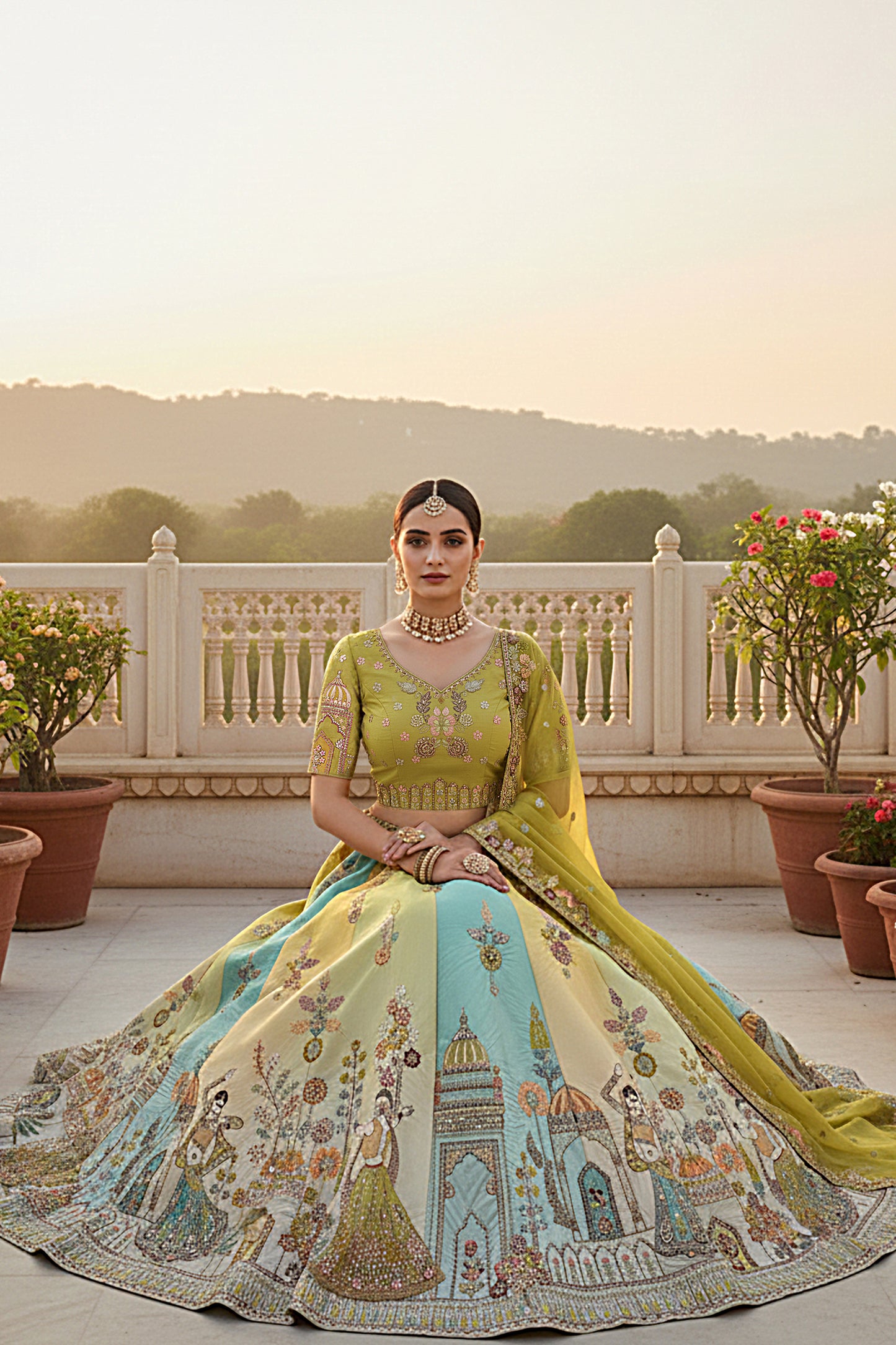 Bridal Wear Haldi & Weddings Party Wear Heavy Lehengha Choli Dupatta.