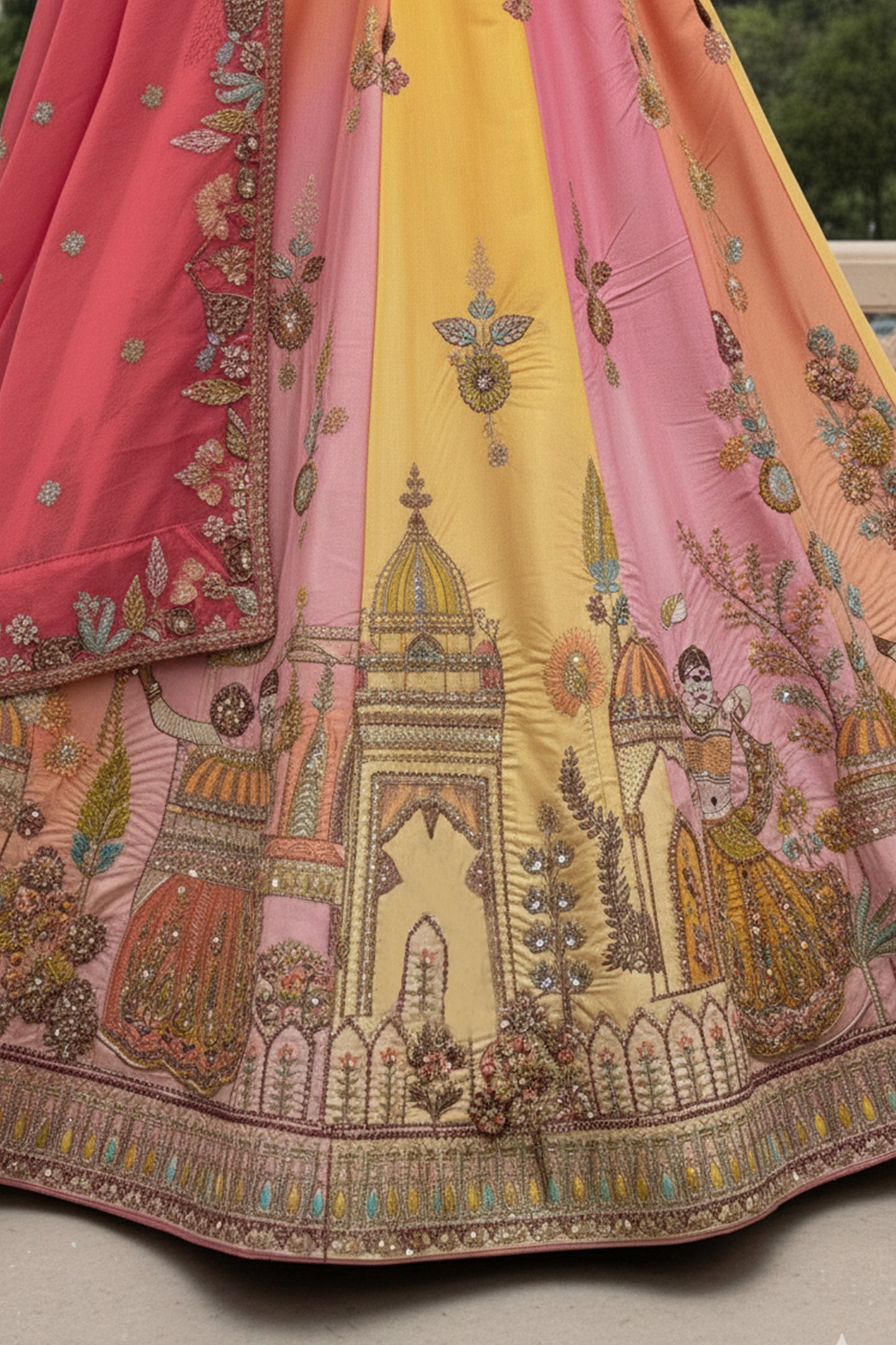 Indian Wedding Bridal Wear Heavy Embroidery Lehenga Choli Free Shipping USA