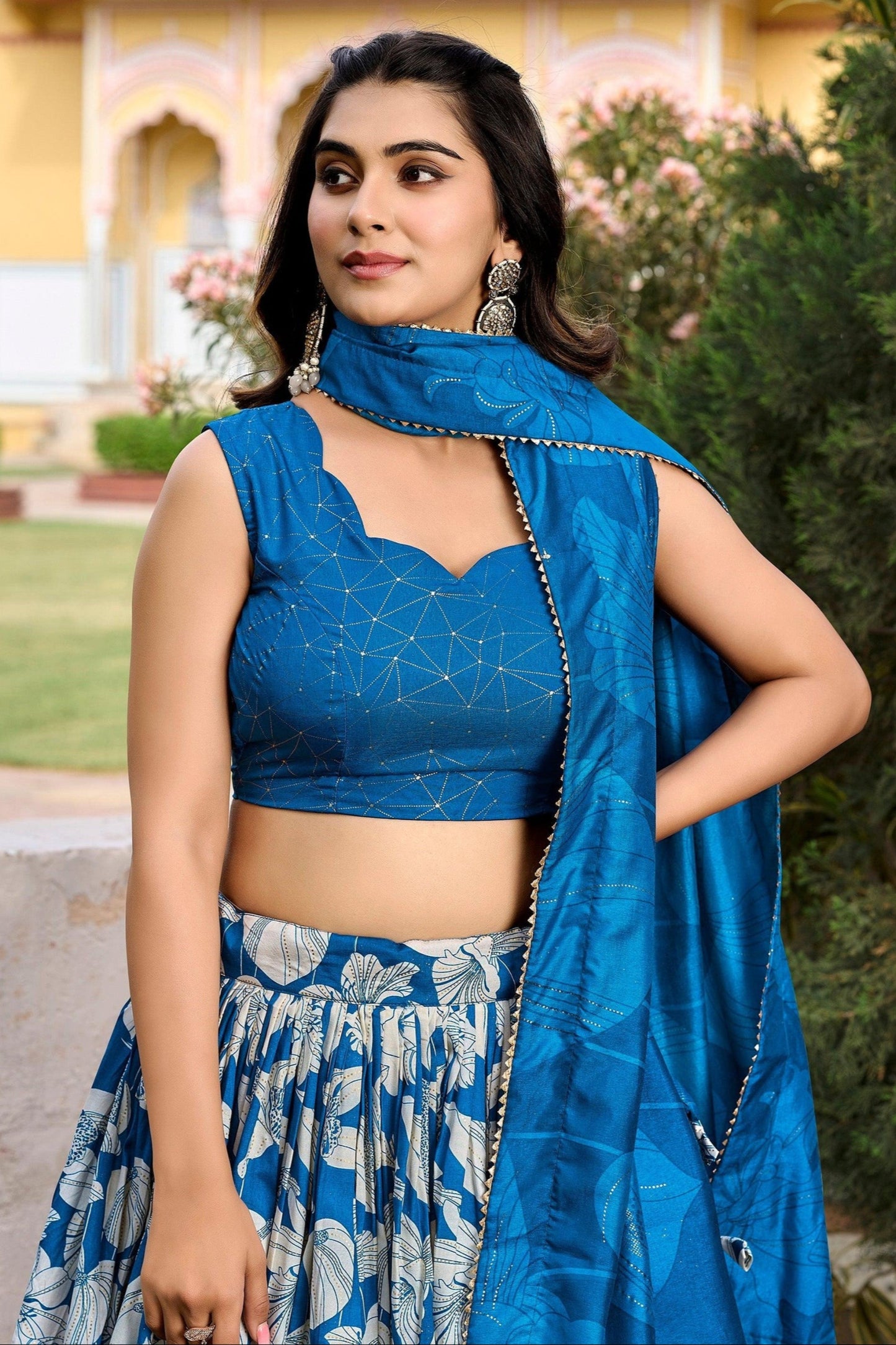 "Elegant lehengas for U.S.-based Indian celebrations."
