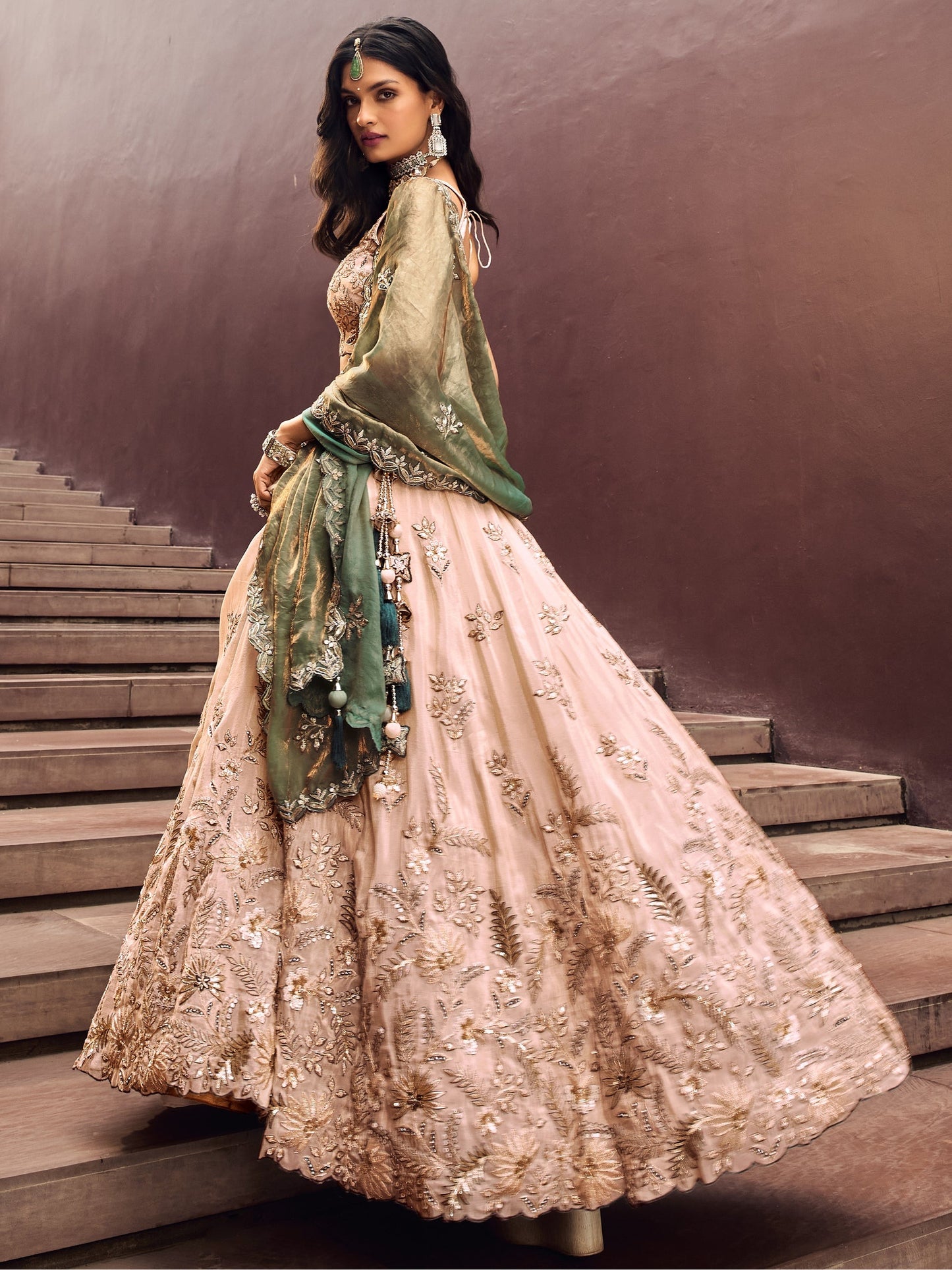 "Traditional lehengas for modern Indian Americans."