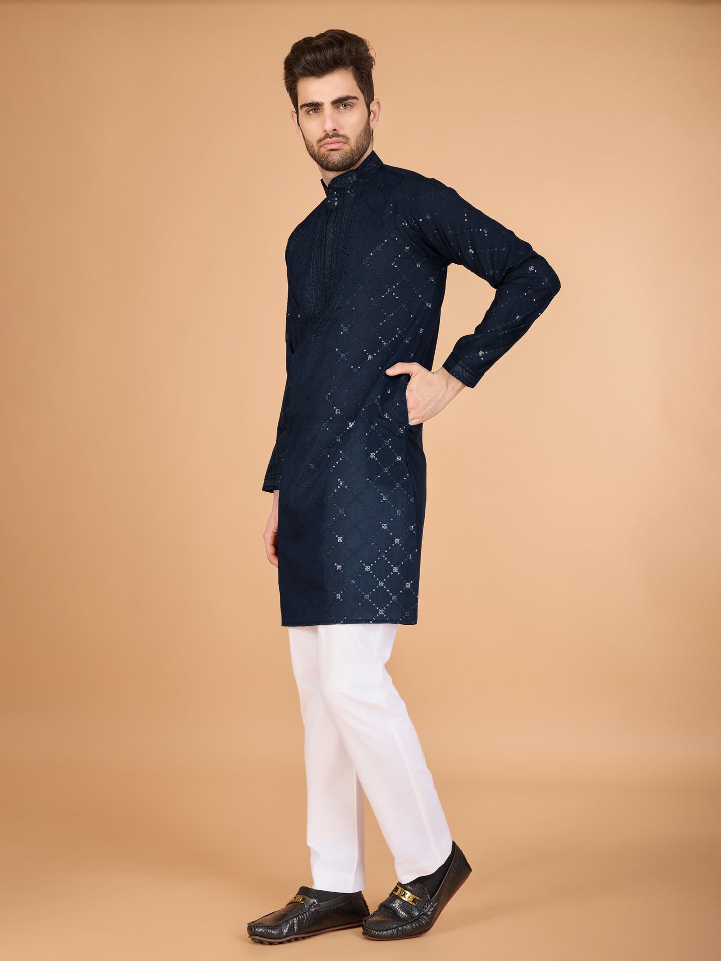 dark blue kurta,plus size available,Comfort Fit,Premium Fabric,Express Delivery.