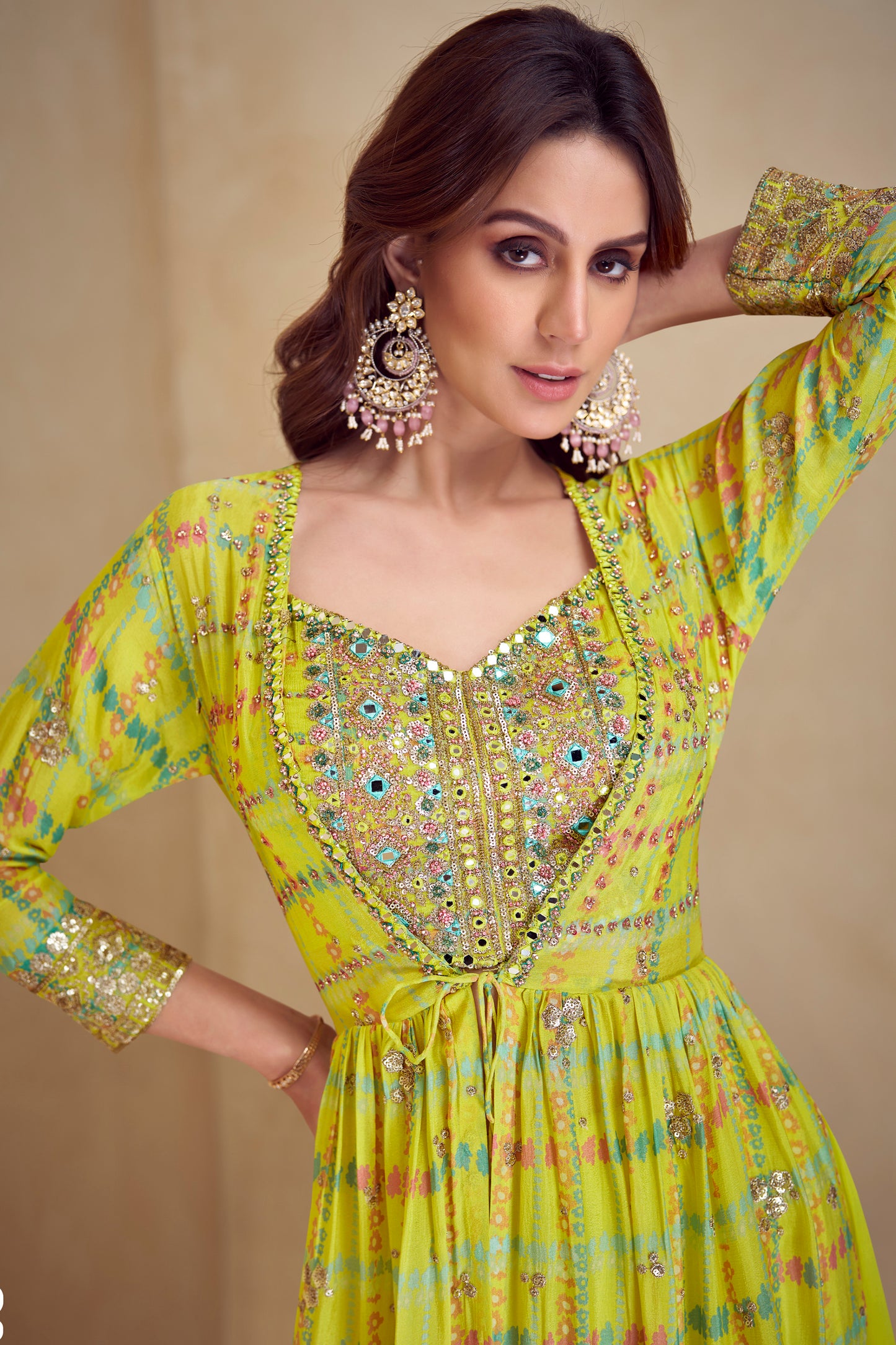 Indian Designer For Wedding Special Digital Print Anarkali Gown Suit