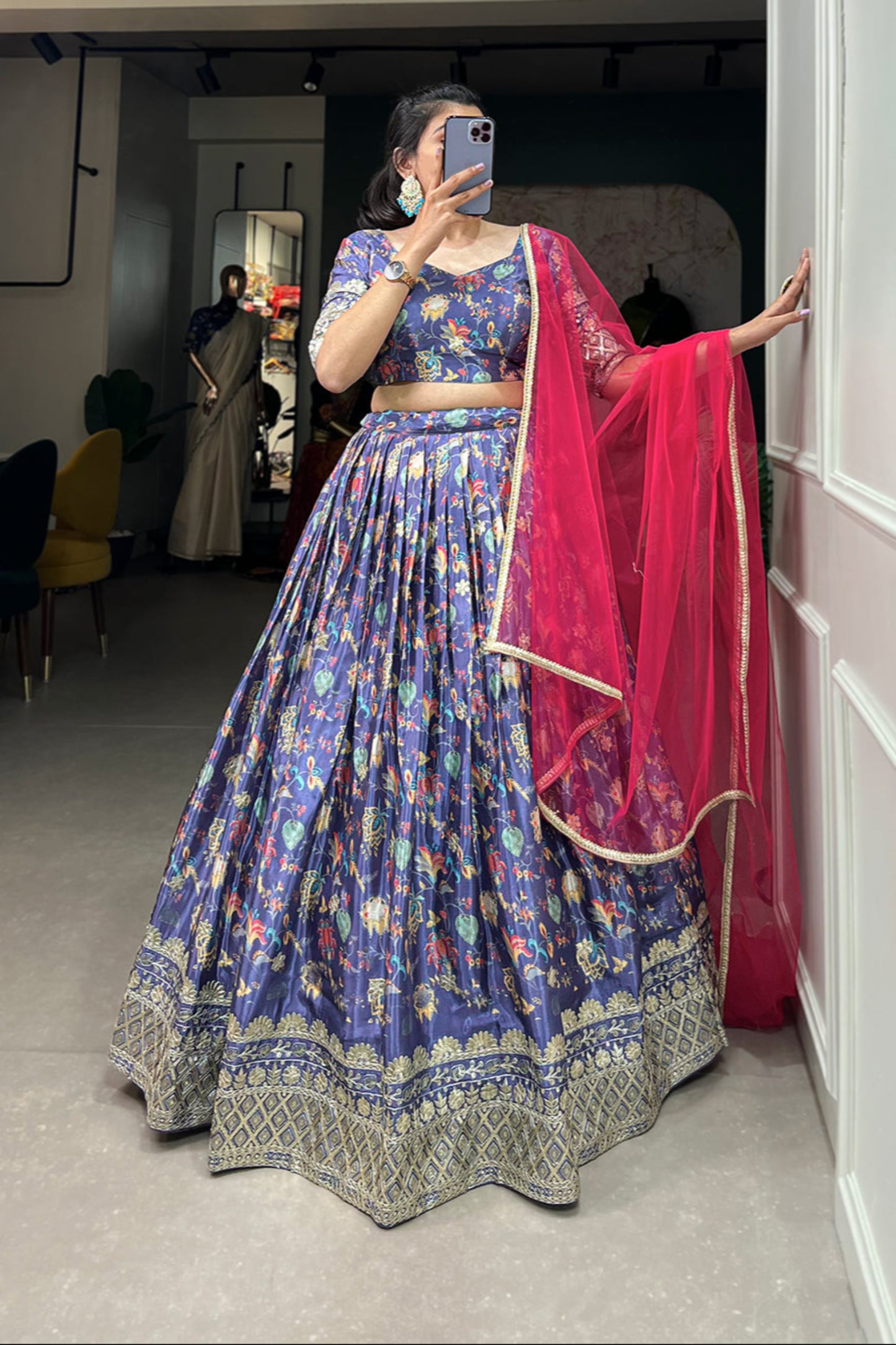 purple lehenga,plus size available,Comfort Fit,Premium Fabric,Express Delivery.