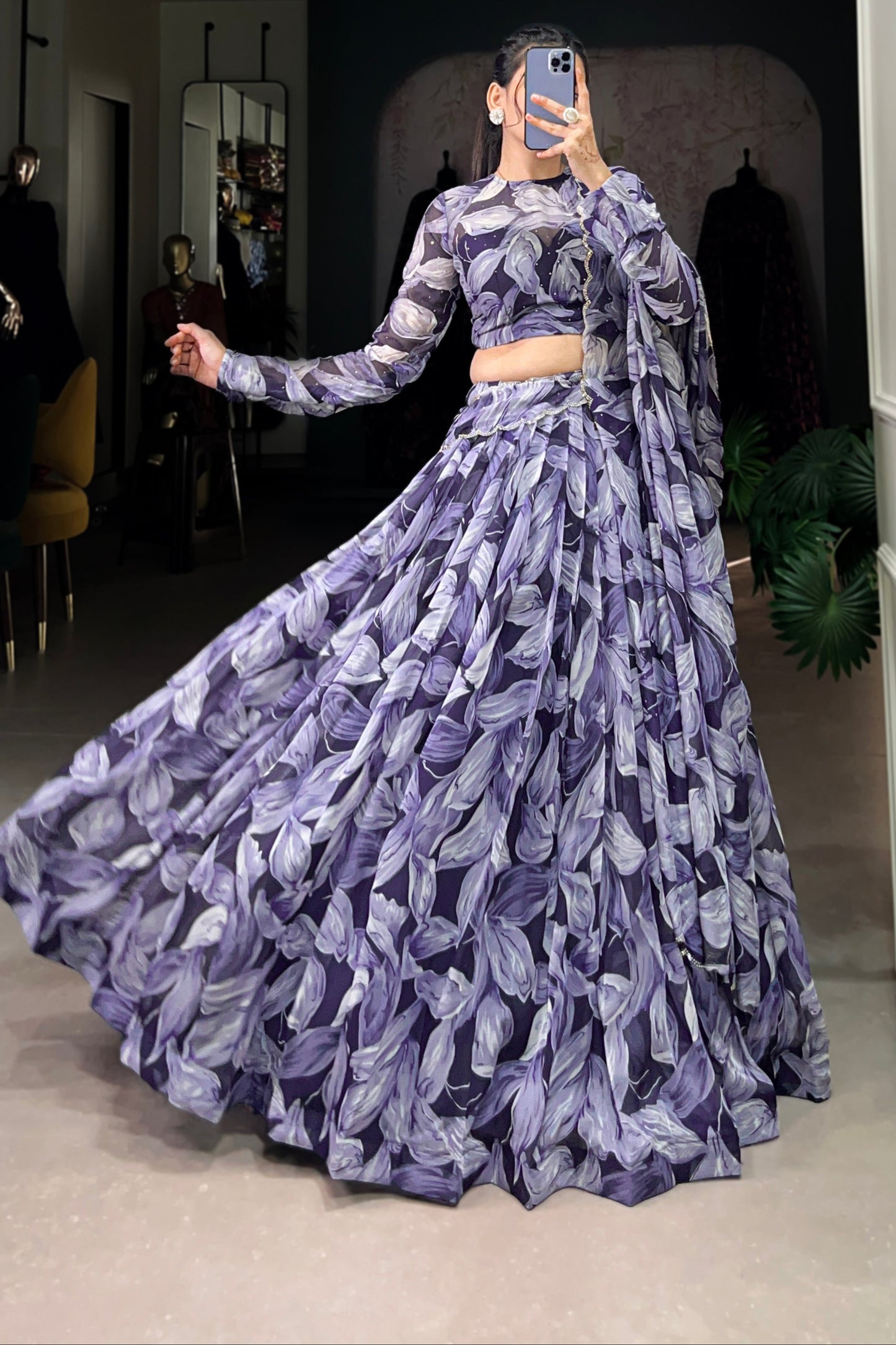 blue lehenga,plus size available,Comfort Fit,Premium Fabric,Express Delivery.