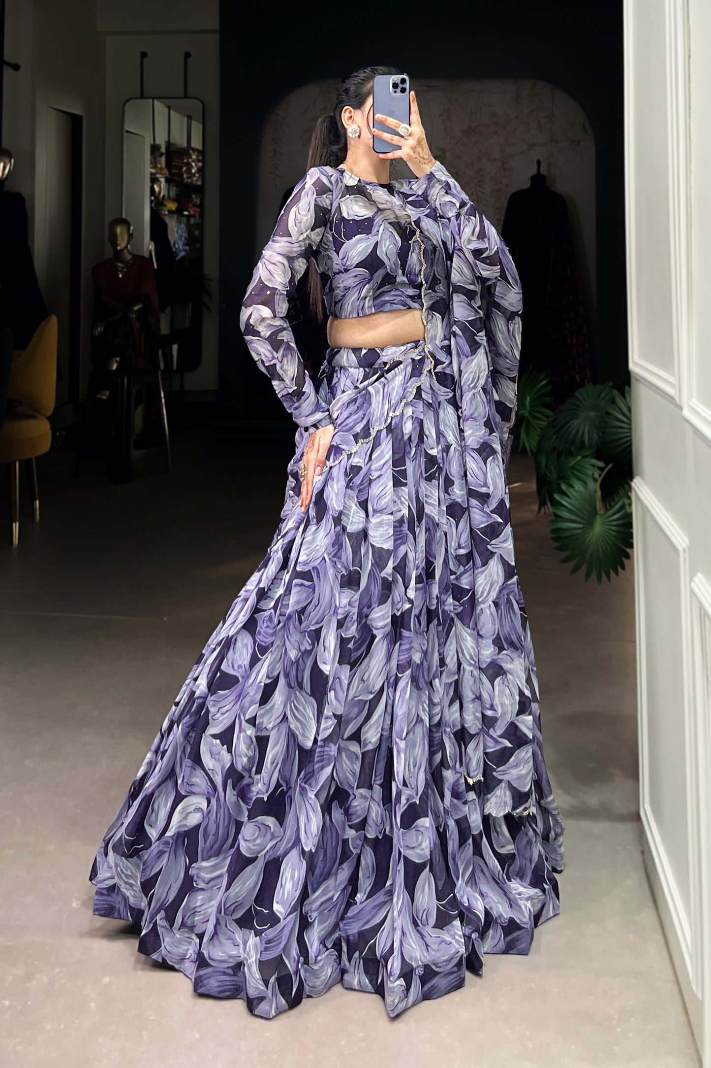 blue lehenga,plus size available,Comfort Fit,Premium Fabric,Express Delivery.