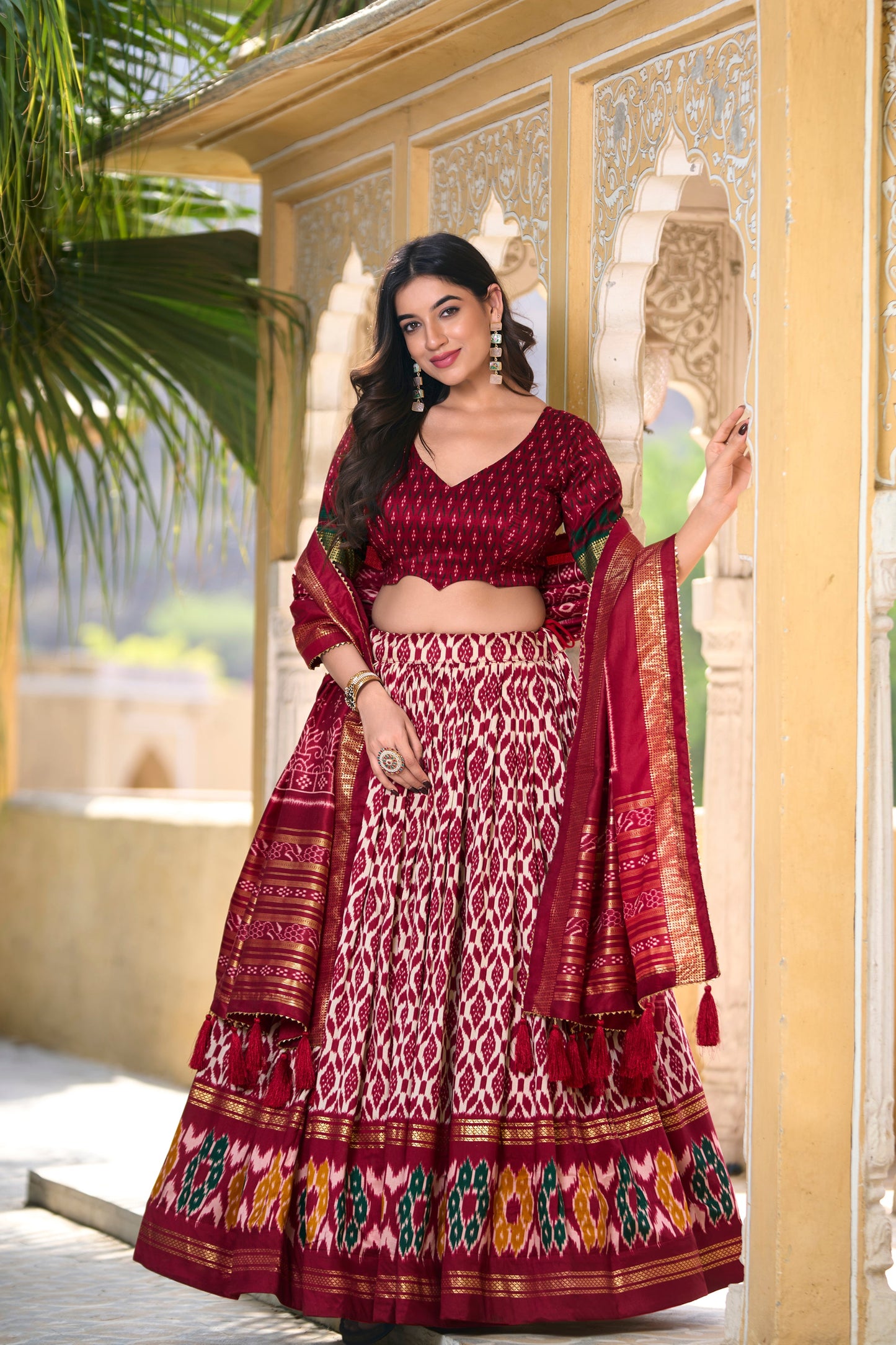 red lehenga,plus size available,Comfort Fit,Premium Fabric,Express Delivery.