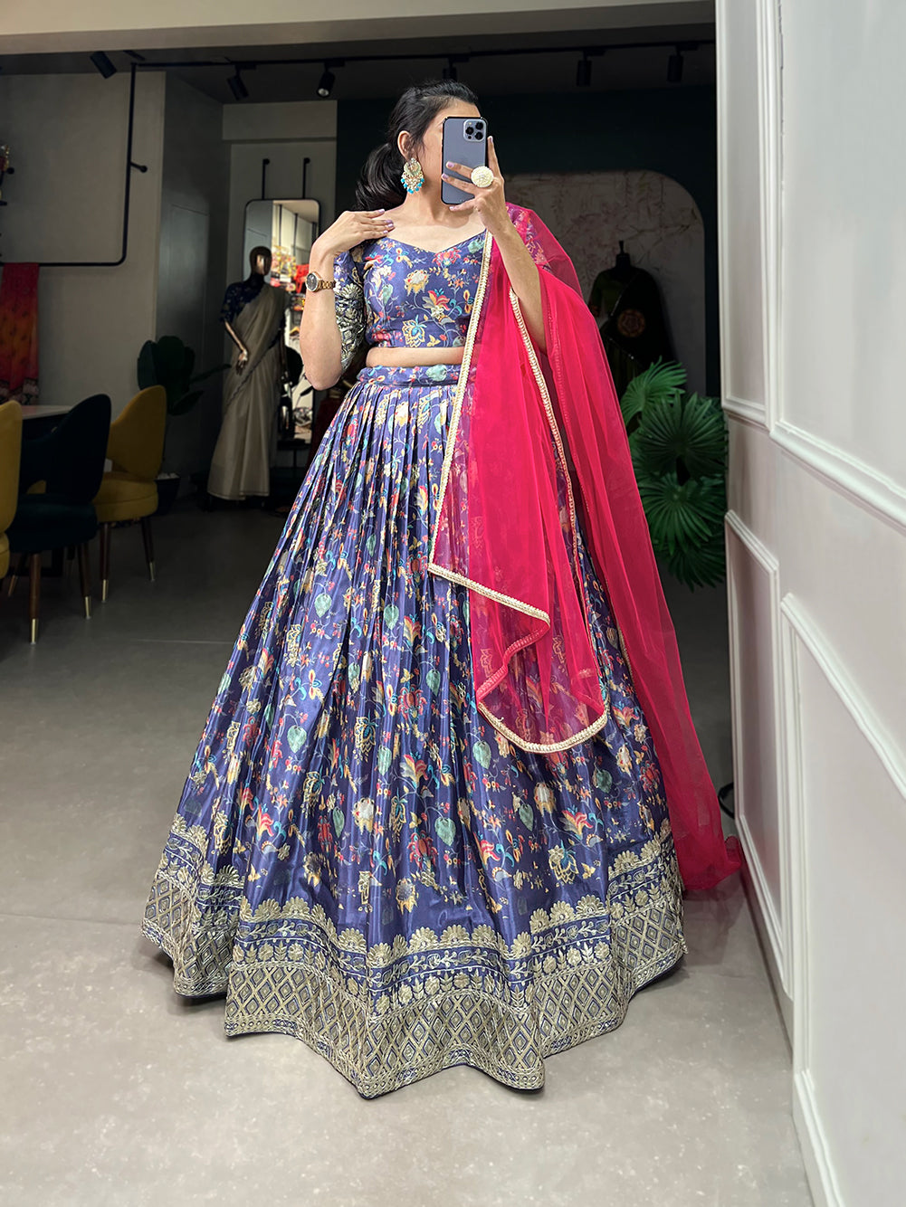 purple lehenga,plus size available,Comfort Fit,Premium Fabric,Express Delivery.