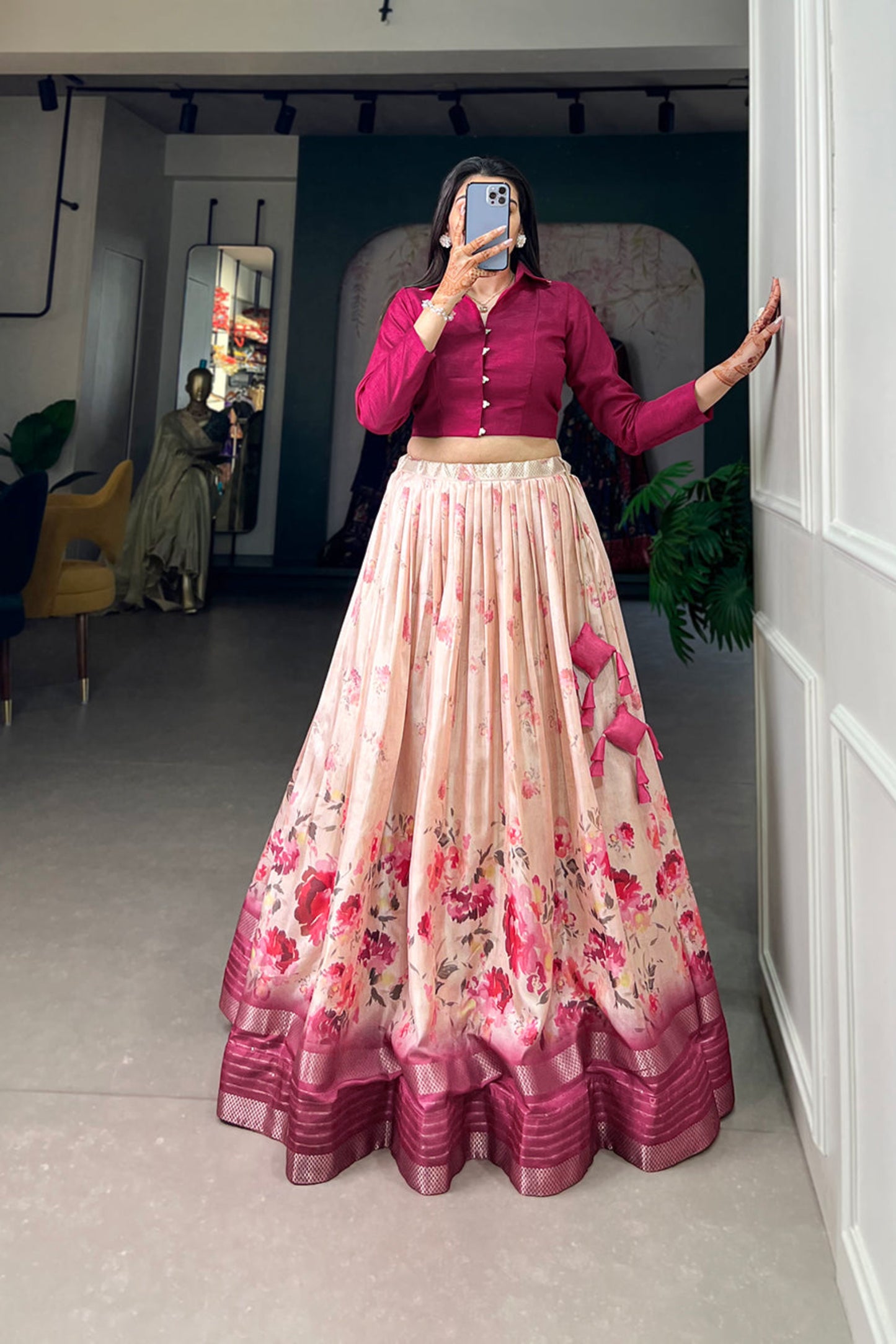pink lehenga,plus size available,Comfort Fit,Premium Fabric,Express Delivery.