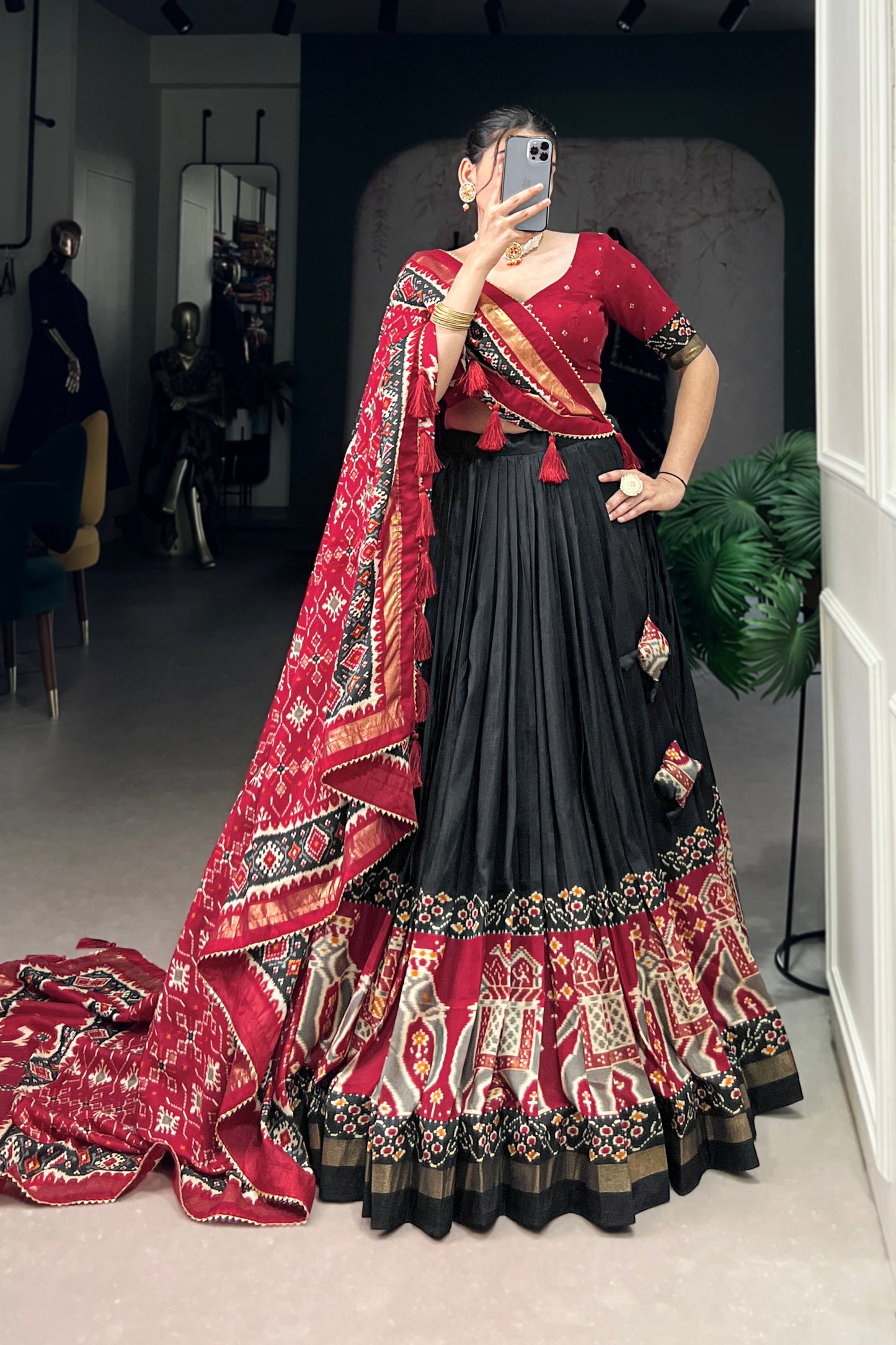 black lehenga,plus size available,Comfort Fit,Premium Fabric,Express Delivery.
