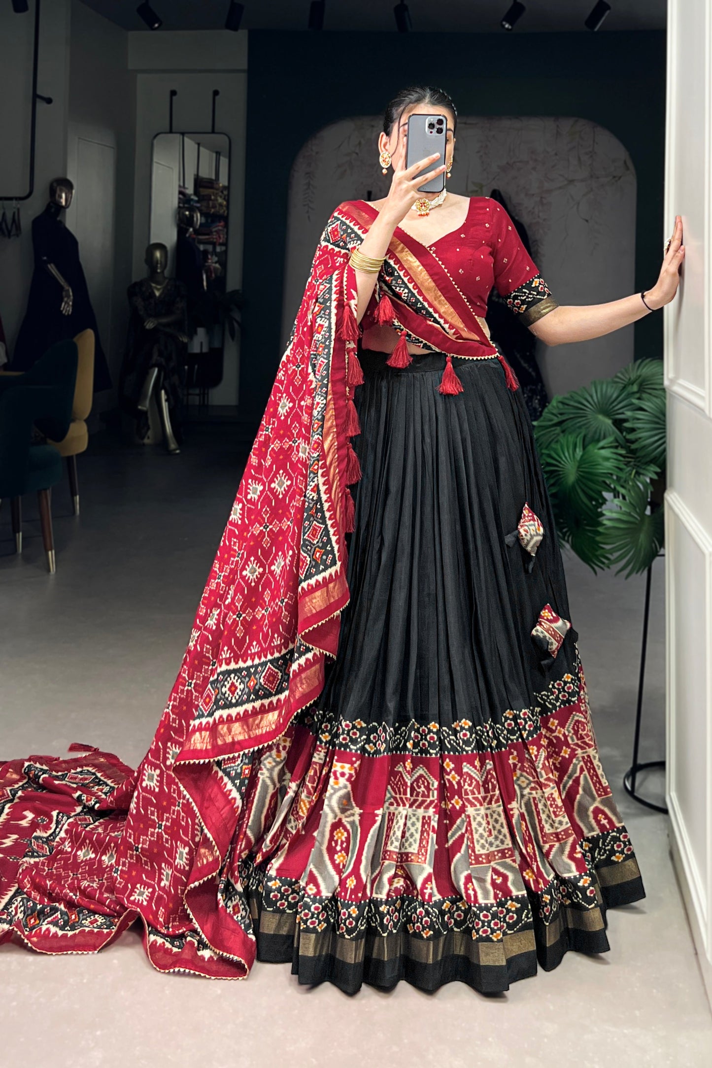 black lehenga,plus size available,Comfort Fit,Premium Fabric,Express Delivery.