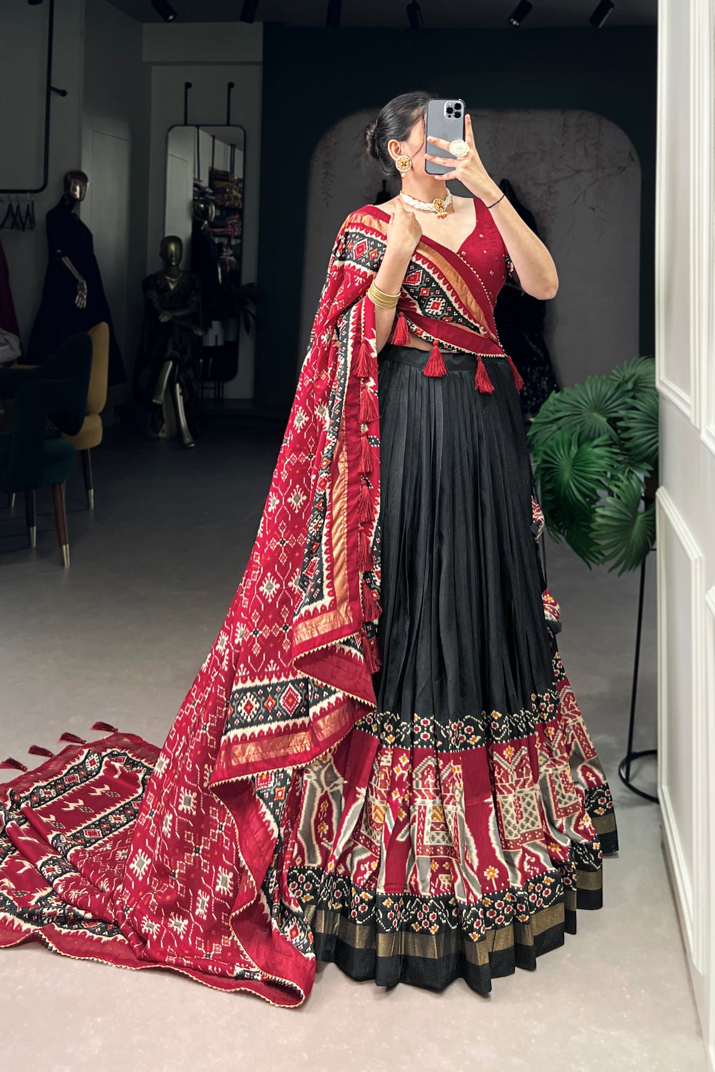 black lehenga,plus size available,Comfort Fit,Premium Fabric,Express Delivery.