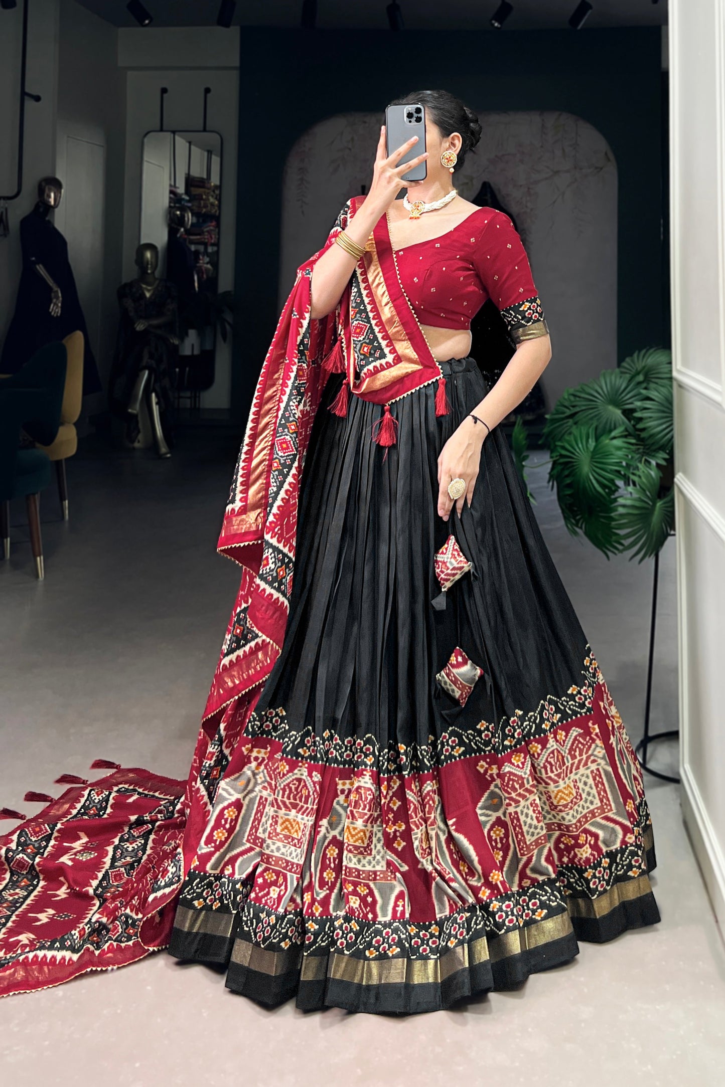 black lehenga,plus size available,Comfort Fit,Premium Fabric,Express Delivery.