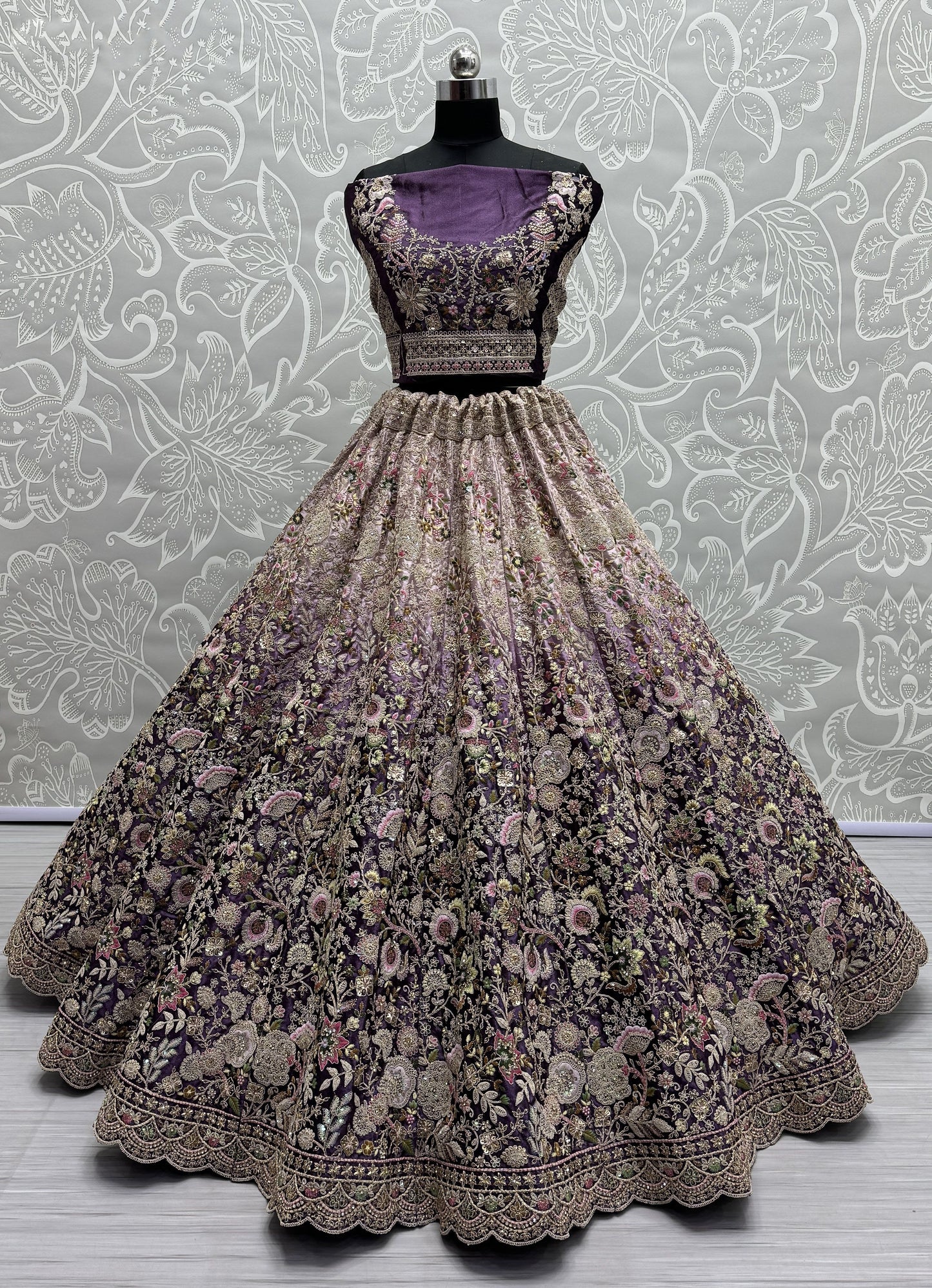 purple lehenga,plus size available,Comfort Fit,Premium Fabric,Express Delivery.