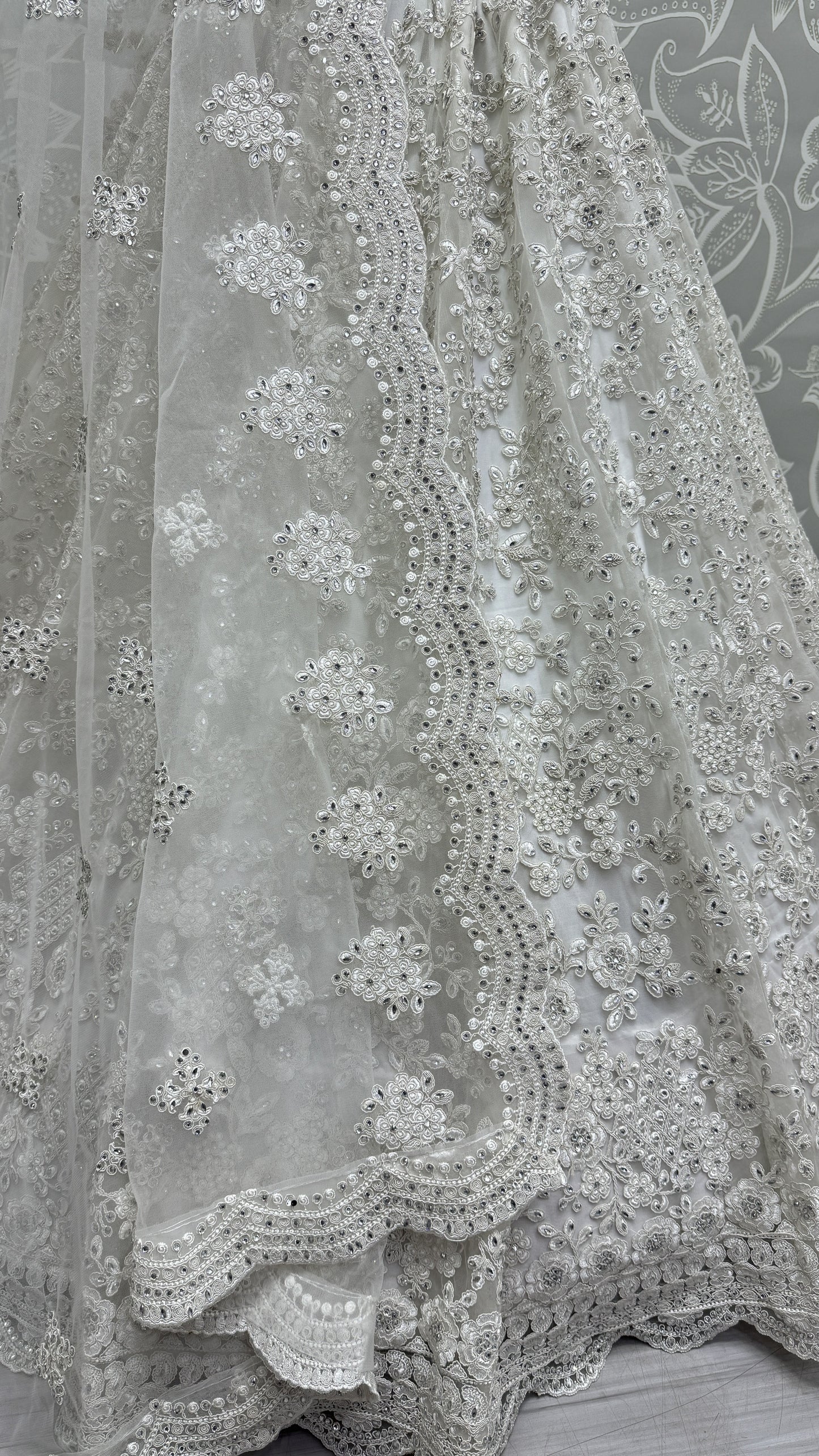 white lehenga,plus size available,Comfort Fit,Premium Fabric,Express Delivery.