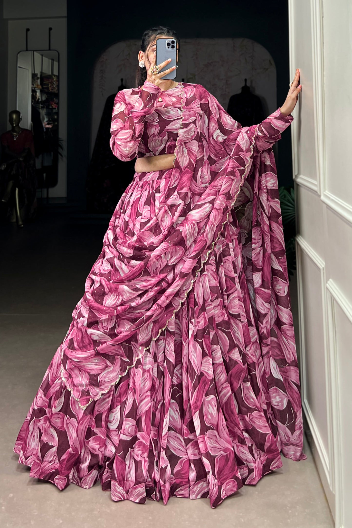 pink lehenga,plus size available,Comfort Fit,Premium Fabric,Express Delivery.