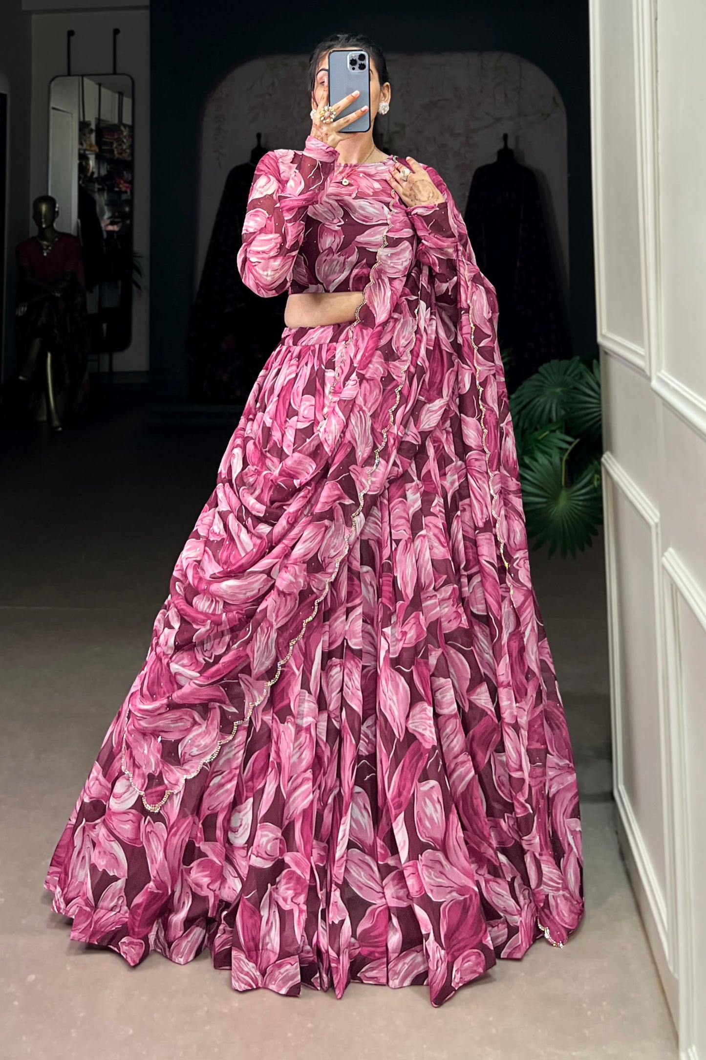 pink lehenga,plus size available,Comfort Fit,Premium Fabric,Express Delivery.