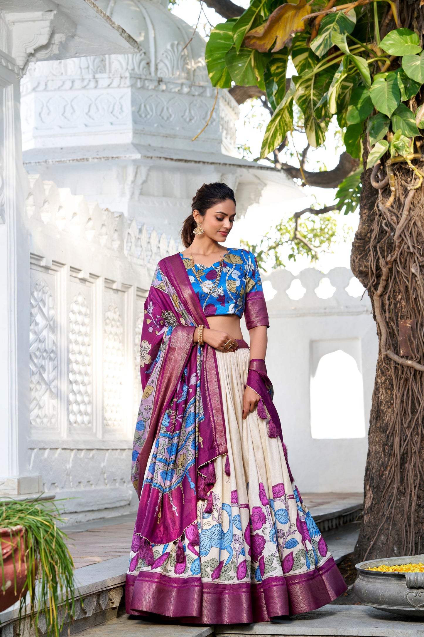 off white lehenga,plus size available,Comfort Fit,Premium Fabric,Express Delivery.