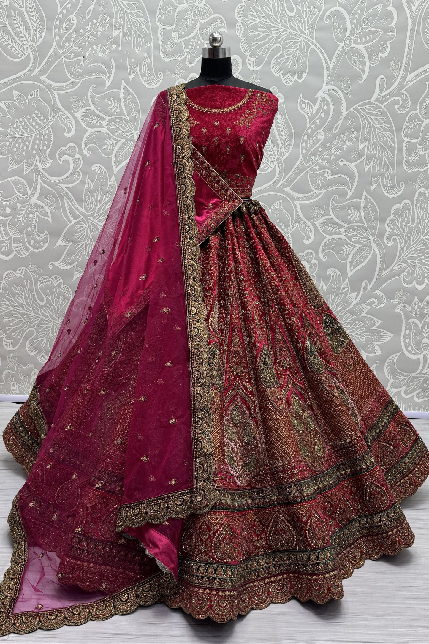 red lehenga,plus size available,Comfort Fit,Premium Fabric,Express Delivery.