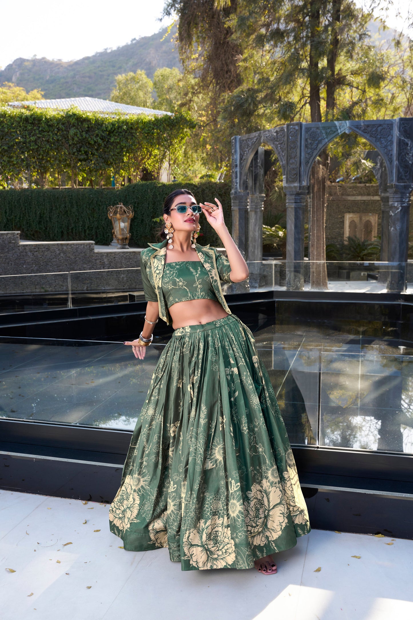 olive green lehenga,plus size available,Comfort Fit,Premium Fabric,Express Delivery.