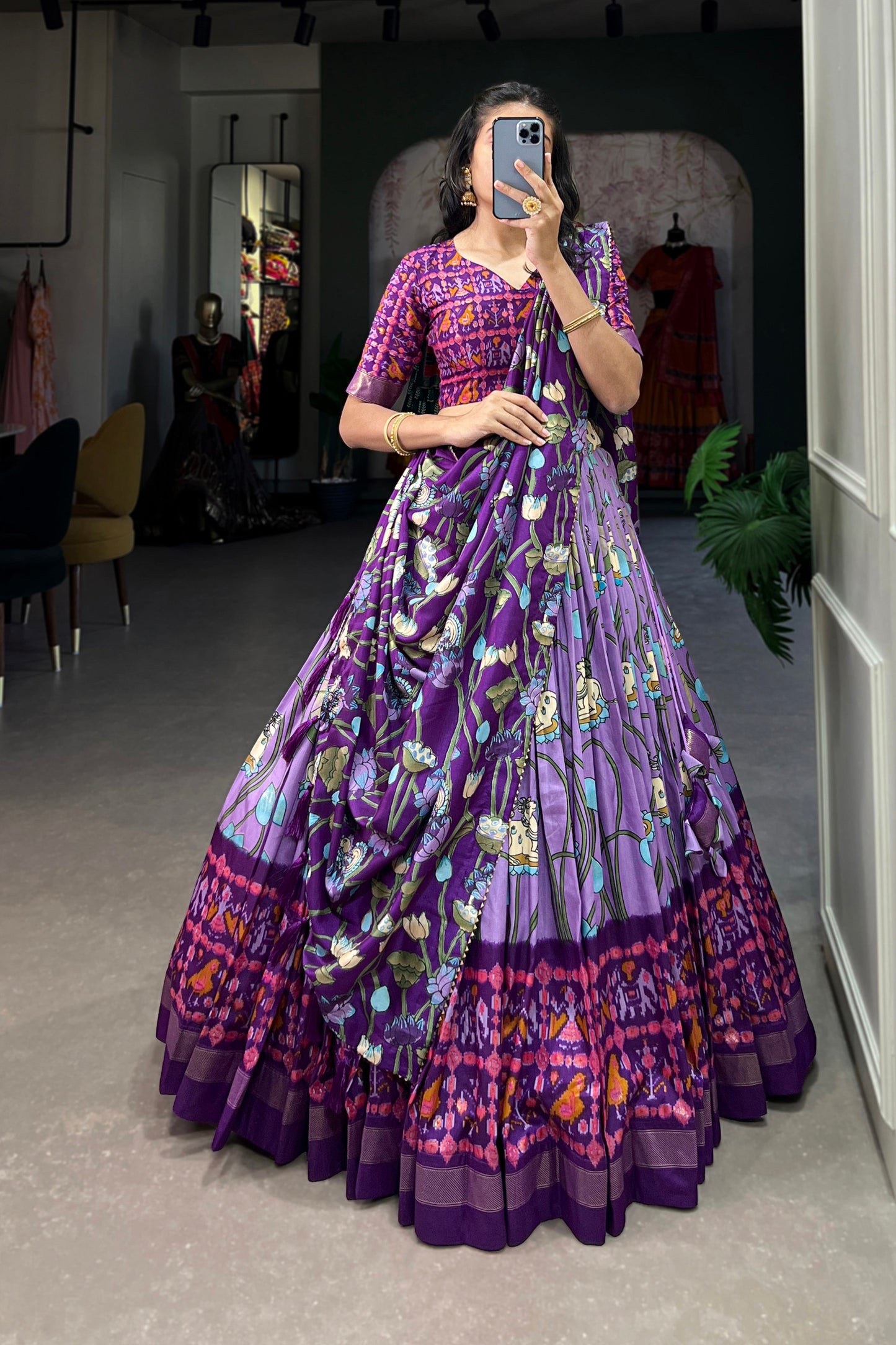 purple lehenga,plus size available,Comfort Fit,Premium Fabric,Express Delivery.