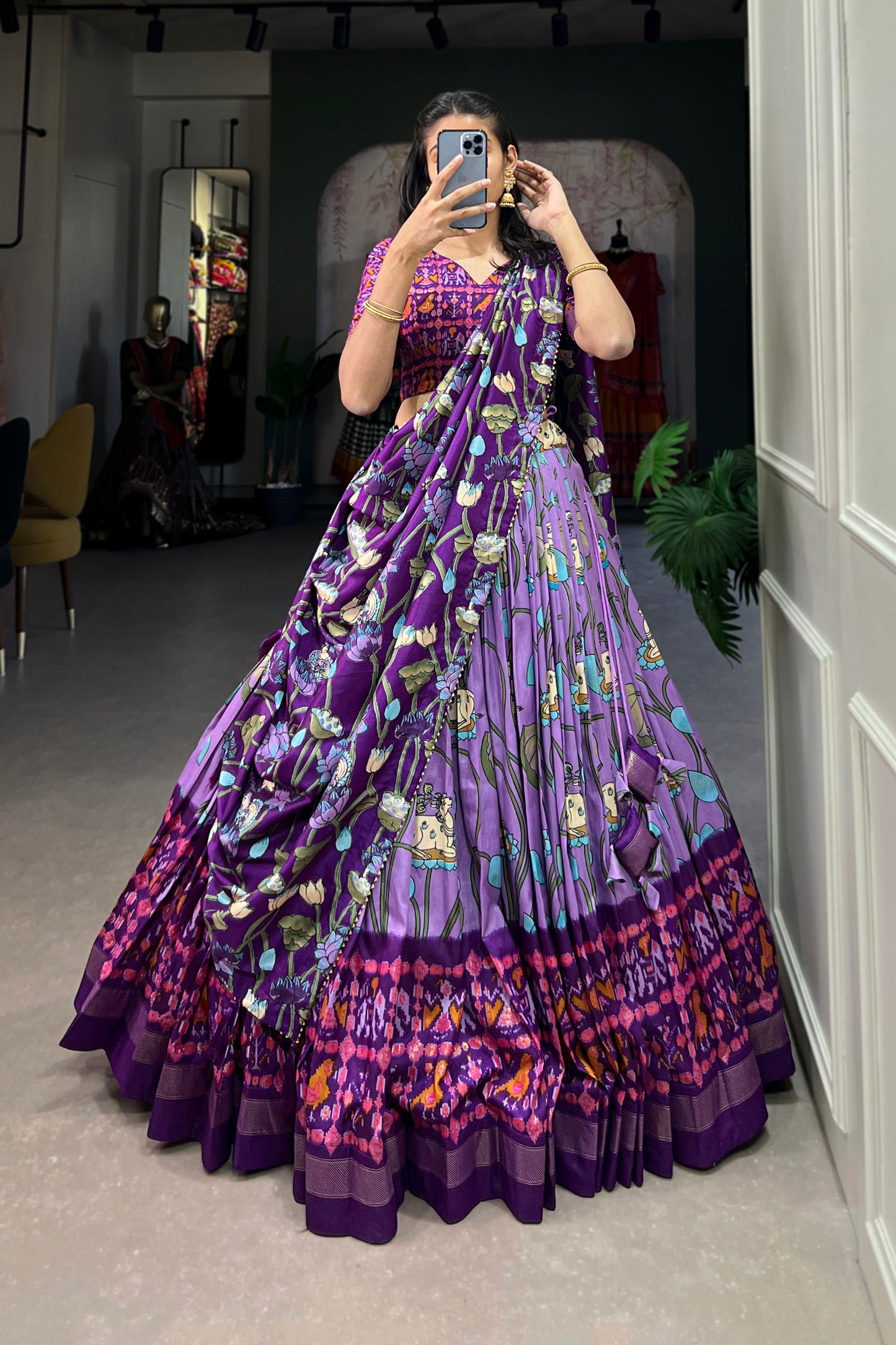 purple lehenga,plus size available,Comfort Fit,Premium Fabric,Express Delivery.