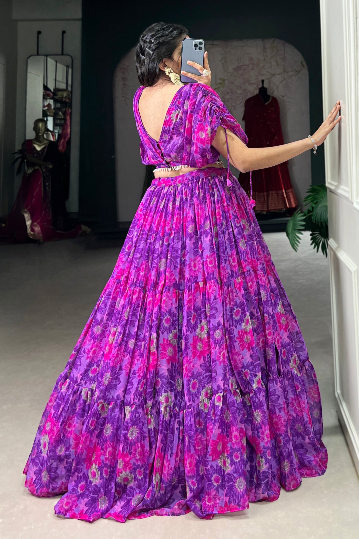 purple lehenga,plus size available,Comfort Fit,Premium Fabric,Express Delivery.