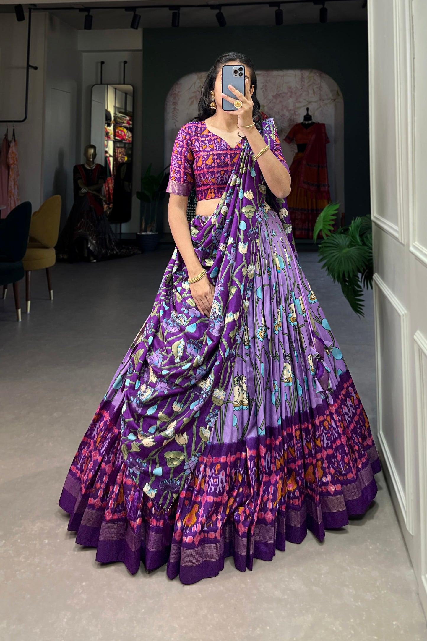 purple lehenga,plus size available,Comfort Fit,Premium Fabric,Express Delivery.