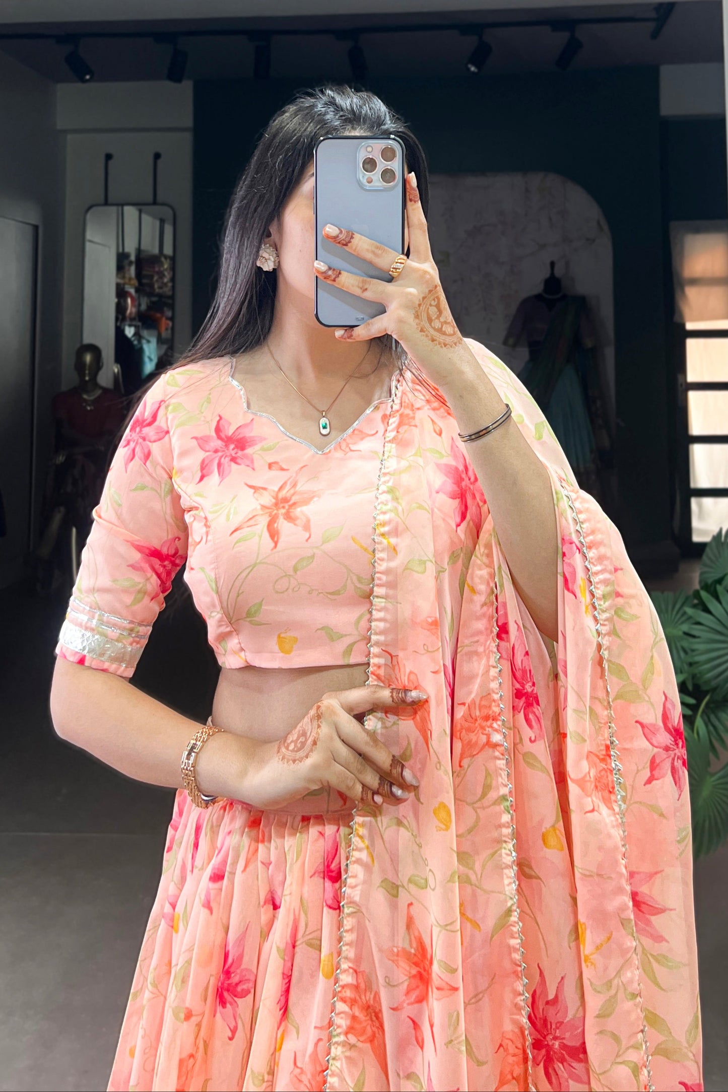 light orange lehenga,plus size available,Comfort Fit,Premium Fabric,Express Delivery.