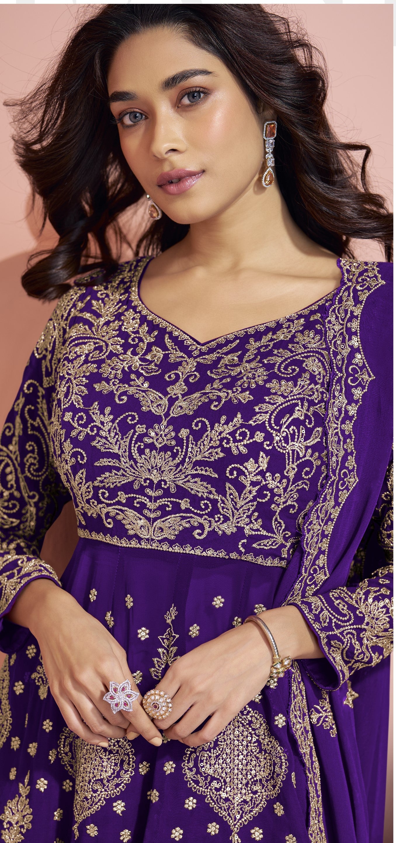 Purple Palazzo for Karva Chauth – Royal and rich, for a special evening look.