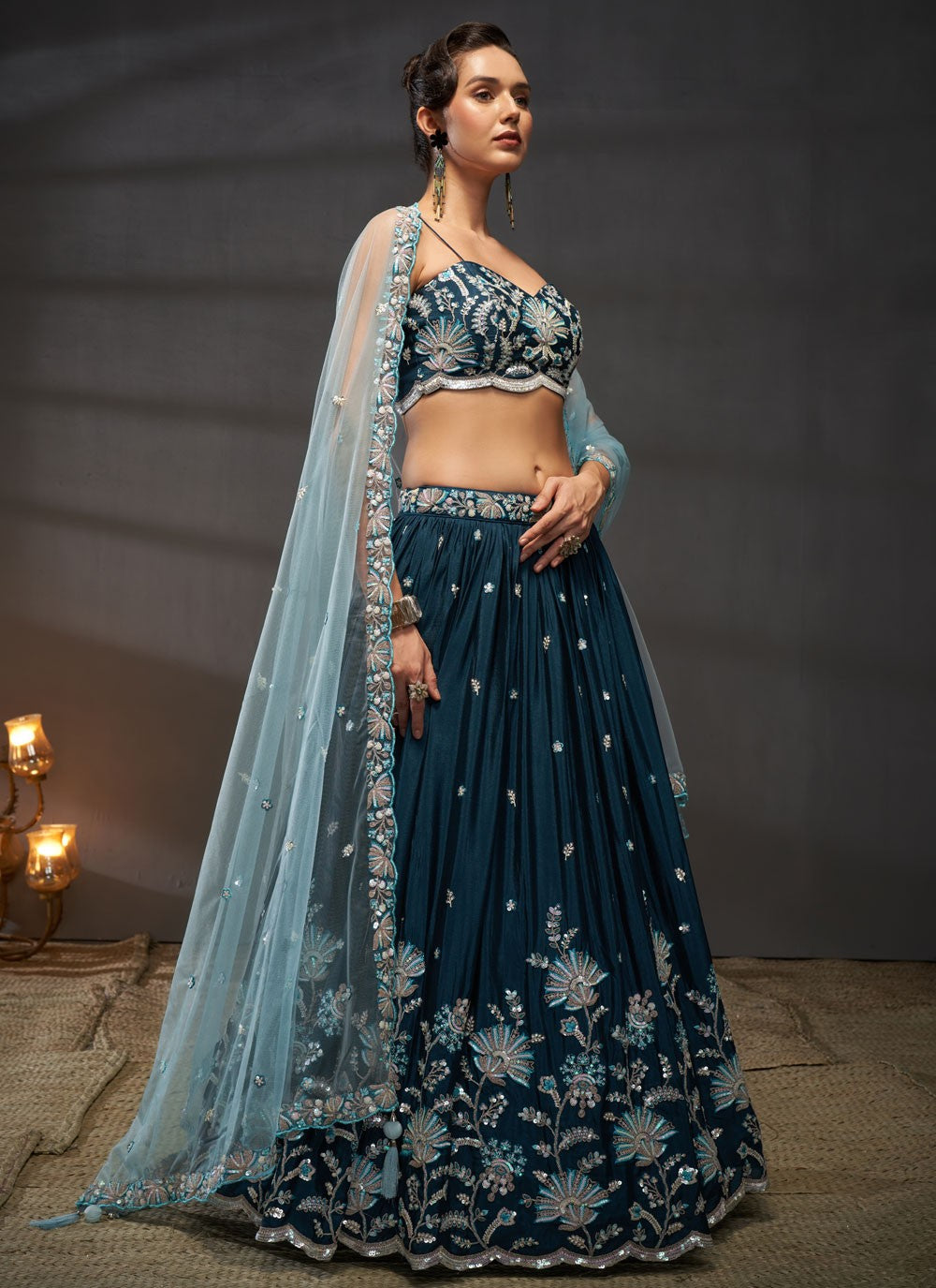 teal green lehenga,plus size available,Comfort Fit,Premium Fabric,Express Delivery.