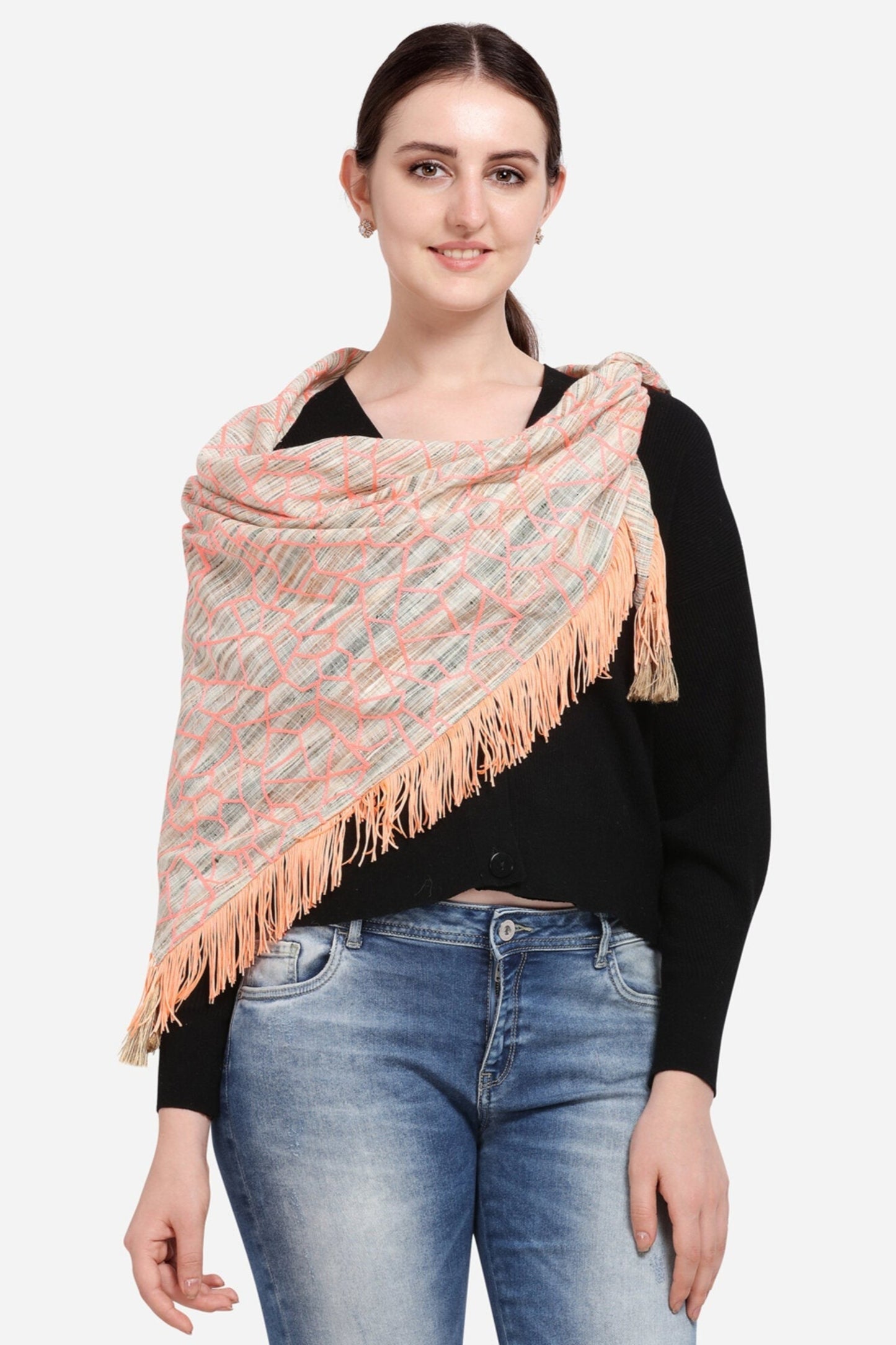 Off-White Women's Trendy Designer Pure Khadi Cotton Fabric Dupatta