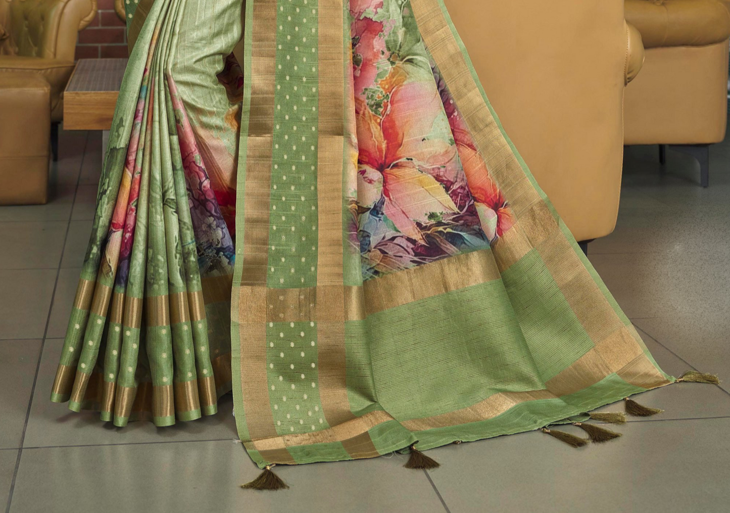 Ethnic Indian Wedding Silk Saree with Stitched Blouse — Perfect Gift