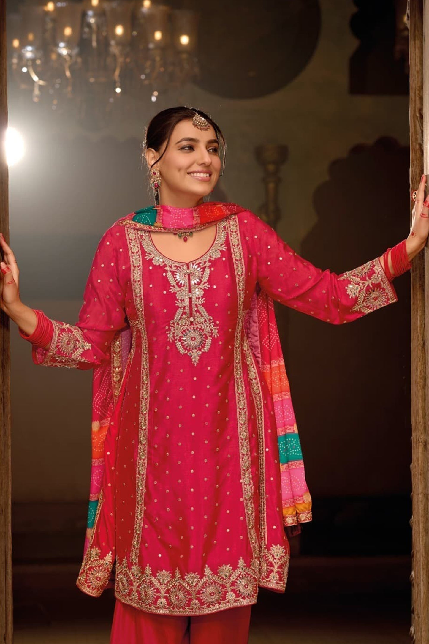 Embroidered floor length Anarkali shipped from USA
