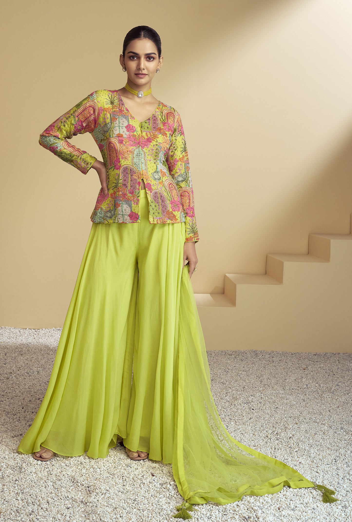 Elegant Anarkali party gown for wedding guest USA