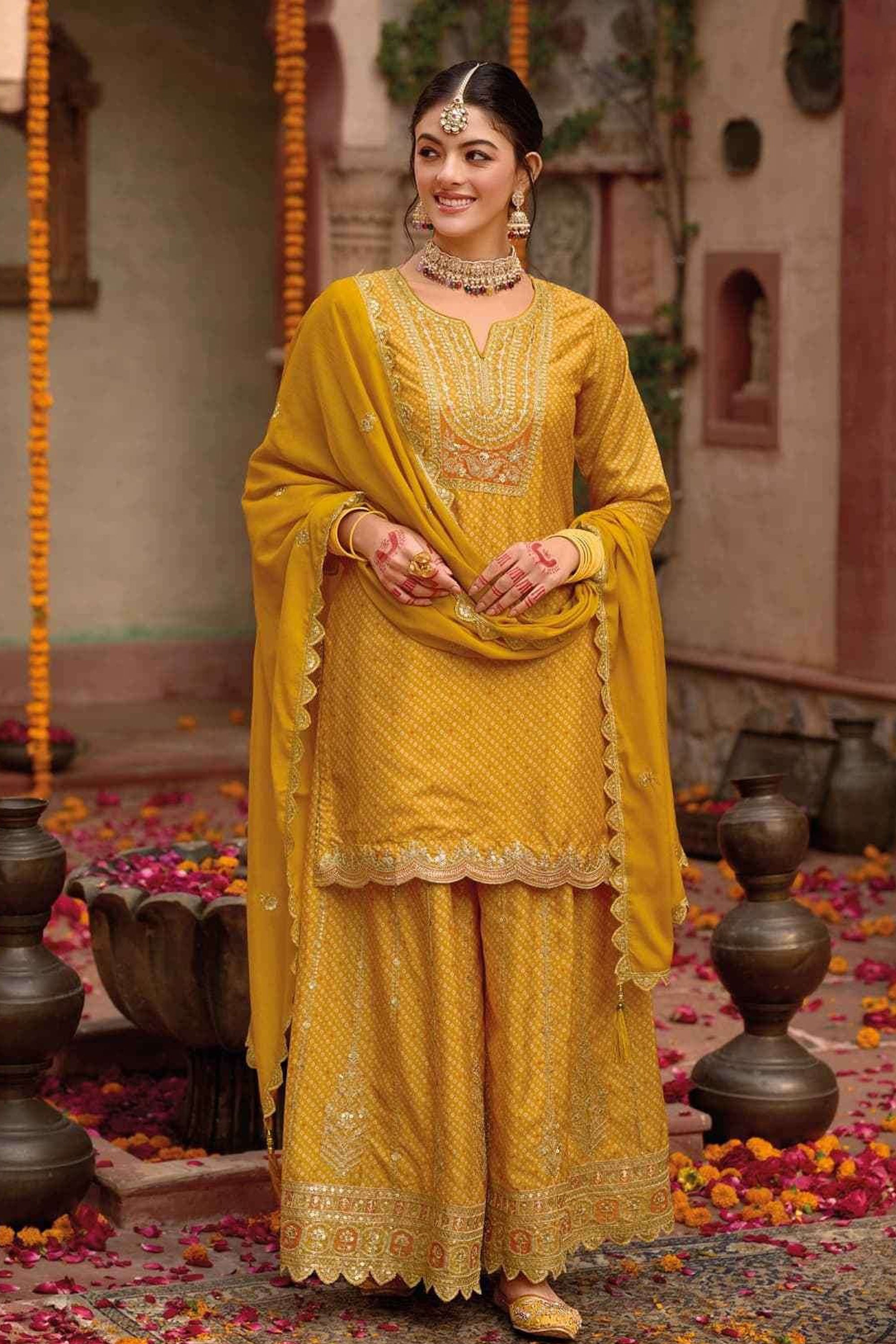 The kurti bazaar Dameskleding, Indiase Pakistaanse zware ontwerper Salwar Kameez Palazzo met Dupatta-pakken, 44 The kurti bazaar Dameskleding, Indiase Pakistaanse zware ontwerper Salwar Kameez Palazzo met Dupatta-pakken, 44