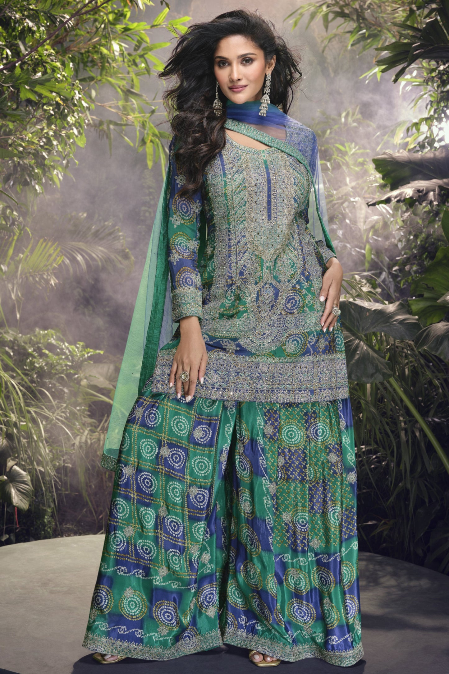Indian Pakistani Wedding-Reception Style Ready To Wear Salwar Kameez Plazzo