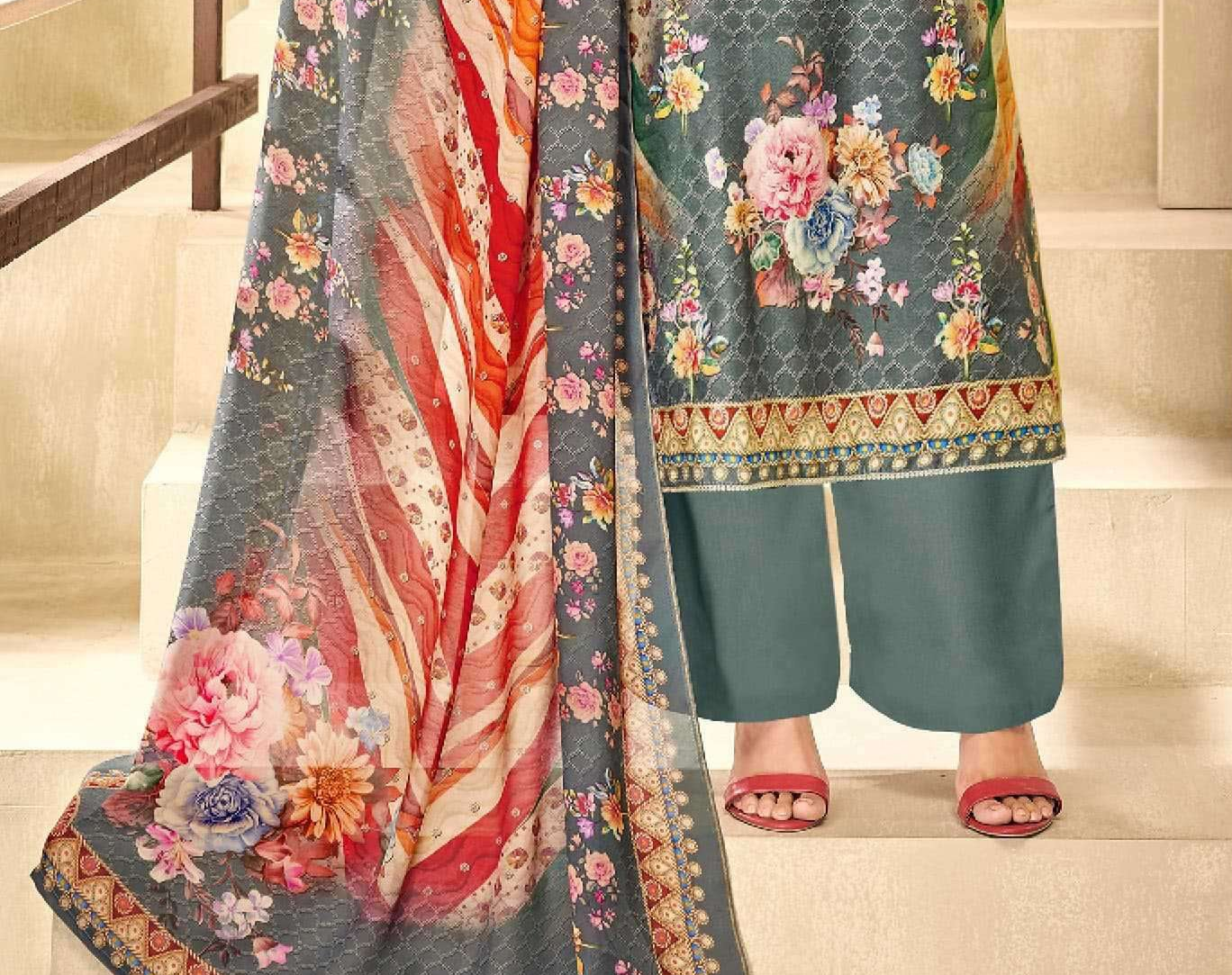 Pakistani Cotton Designer Bandhani Printed Work Salwar Kameez Suit