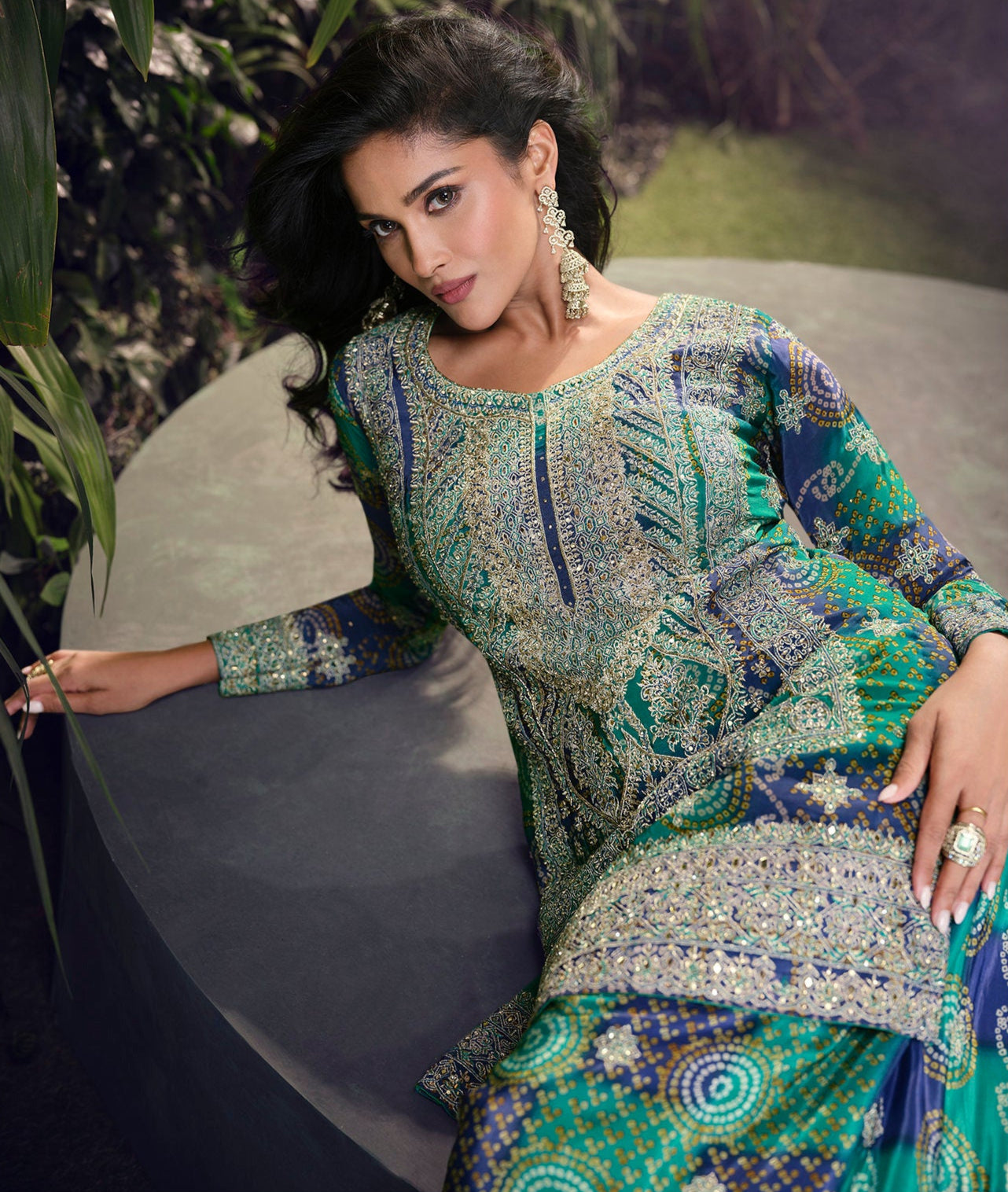 Indian Pakistani Wedding-Reception Style Ready To Wear Salwar Kameez Plazzo