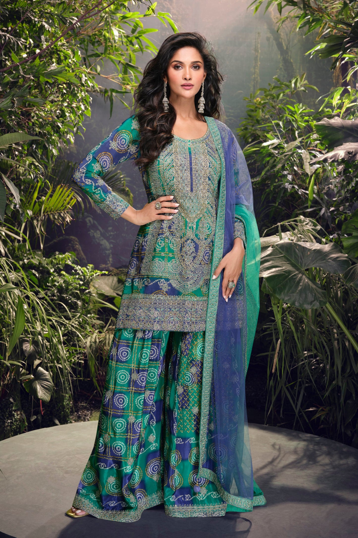 Indian Pakistani Wedding-Reception Style Ready To Wear Salwar Kameez Plazzo