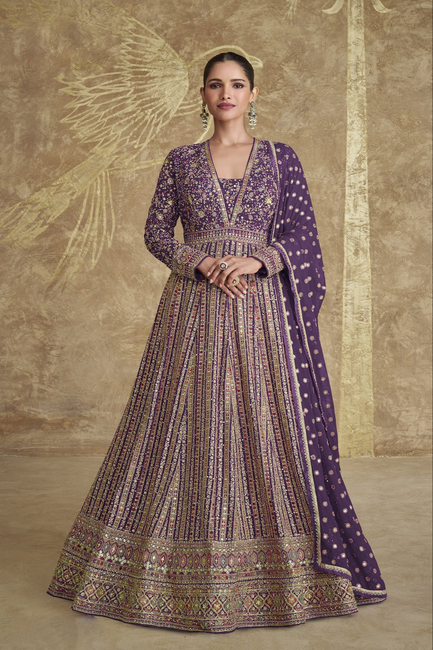 Ready To Wear Anarkali Gown Indian Pakistani Design Long Dress For Special Function Wear