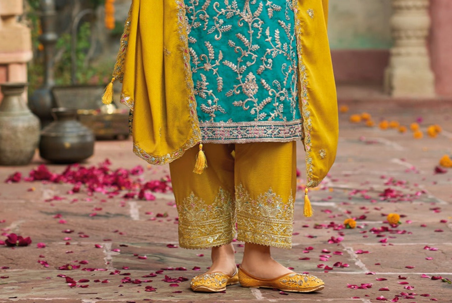 Teal Salwar Kameez with Dupatta for Weddings & Special Occasions