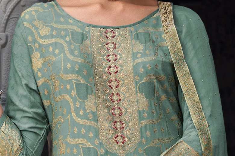 Pakistani Party Wear Embroidery Worked Salwar Kameez Dupatta Dresses