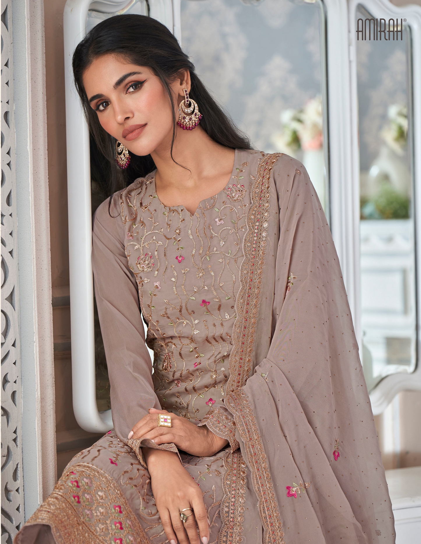 Brown salwar kameez gives a warm, grounded, and earthy feel