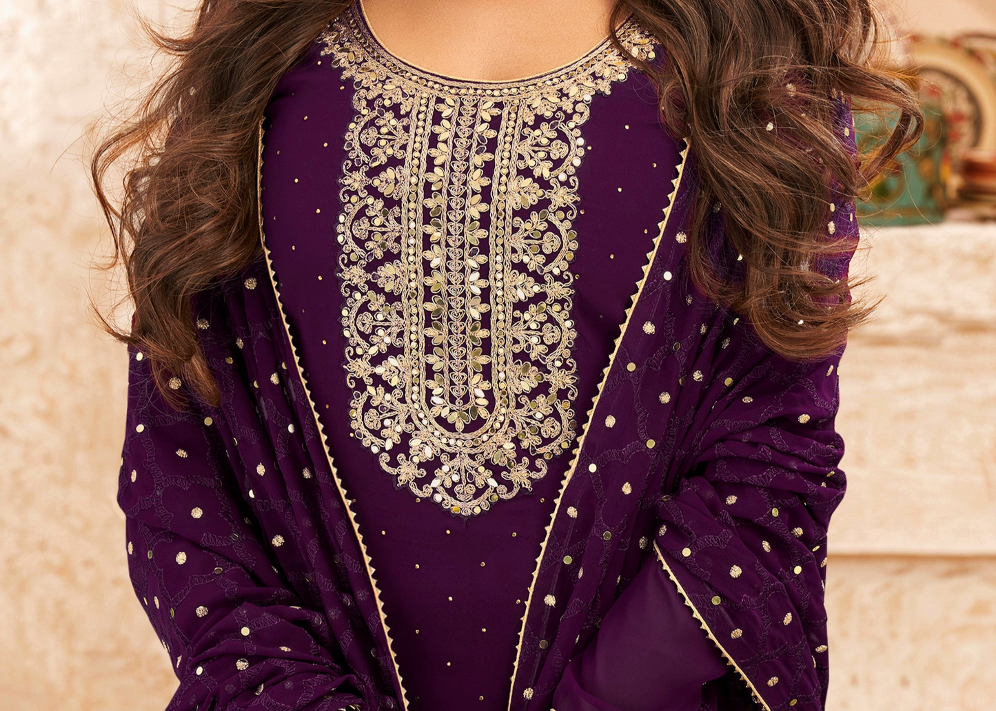 Purple salwar kameez looks royal and elegant. From light to dark purple.