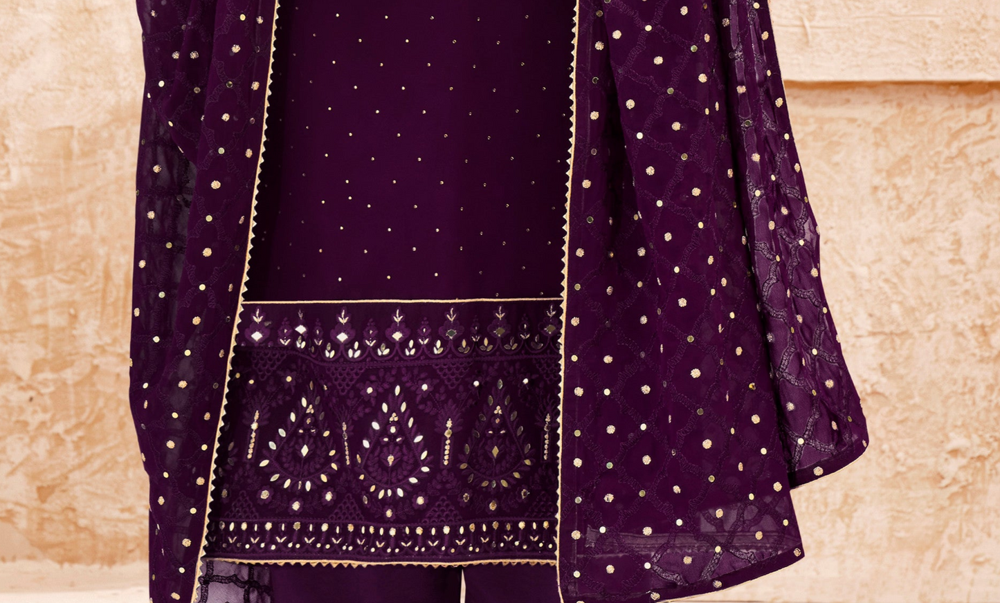 Purple salwar kameez looks royal and elegant. From light to dark purple.