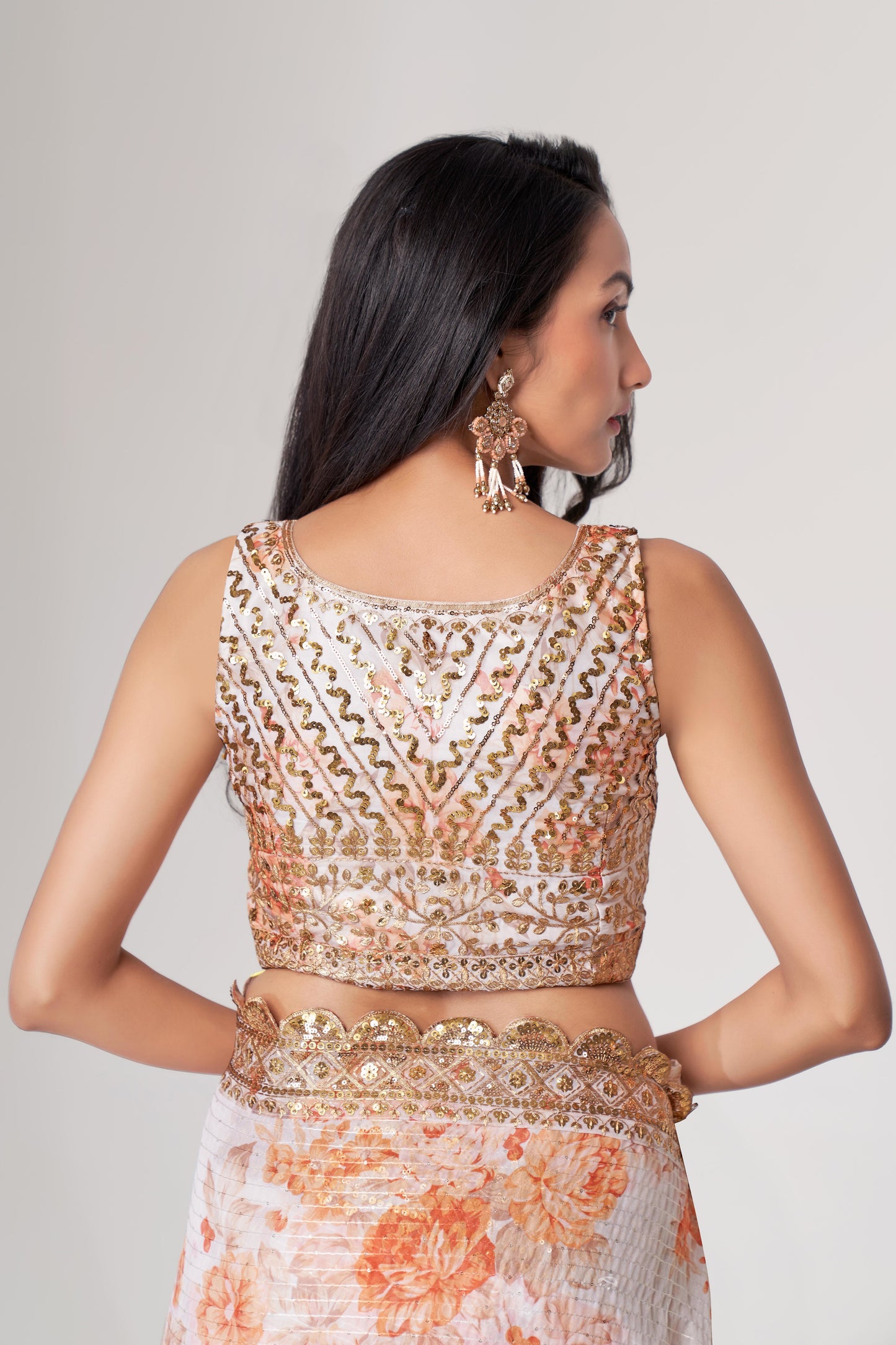 White Saree stands for purity and class – ideal for serene and sacred events.