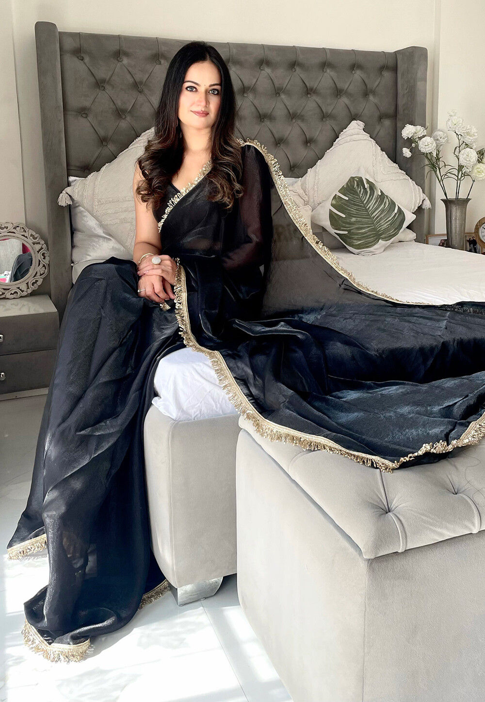 Black Saree defines elegance and confidence – perfect for evening part…