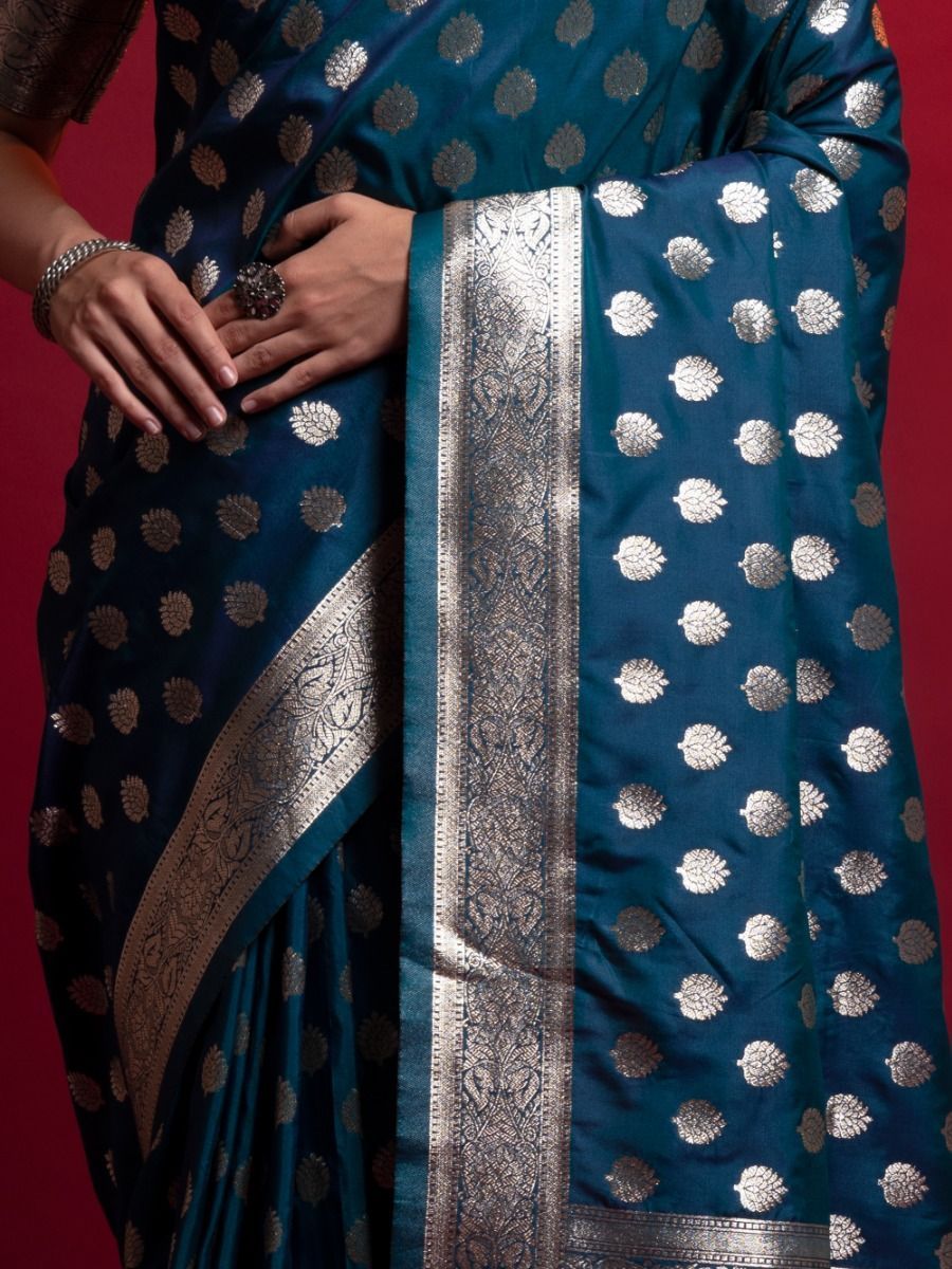 Blue Saree offers calm elegance – a versatile pick for every occasion.