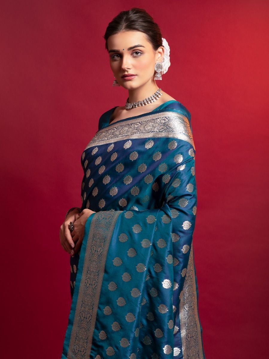 Blue Saree offers calm elegance – a versatile pick for every occasion.